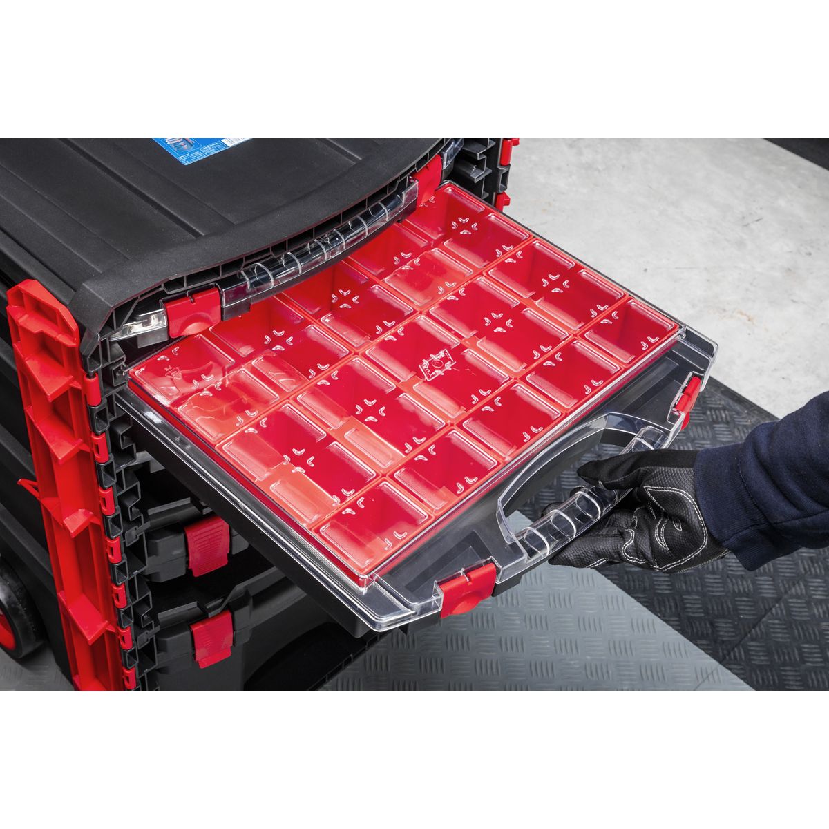 Sealey Professional Mobile Toolbox with 5 Removable Storage Cases - Image 3