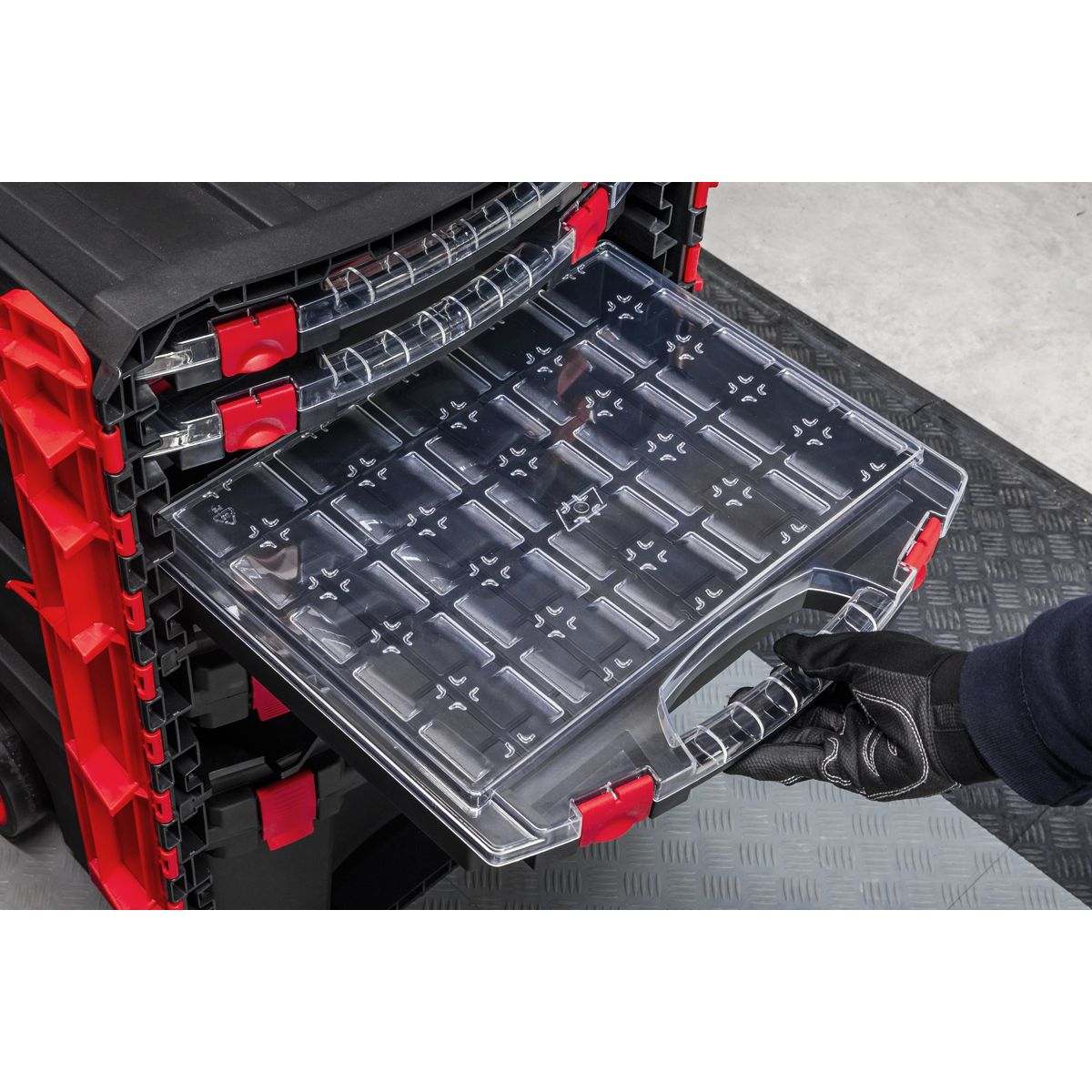 Sealey Professional Mobile Toolbox with 5 Removable Storage Cases - Image 4
