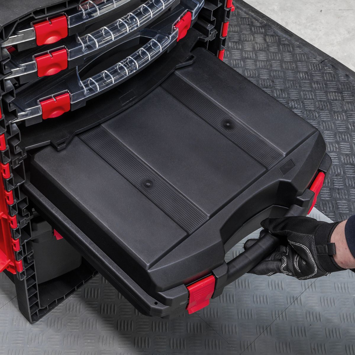 Sealey Professional Mobile Toolbox with 5 Removable Storage Cases - Image 5