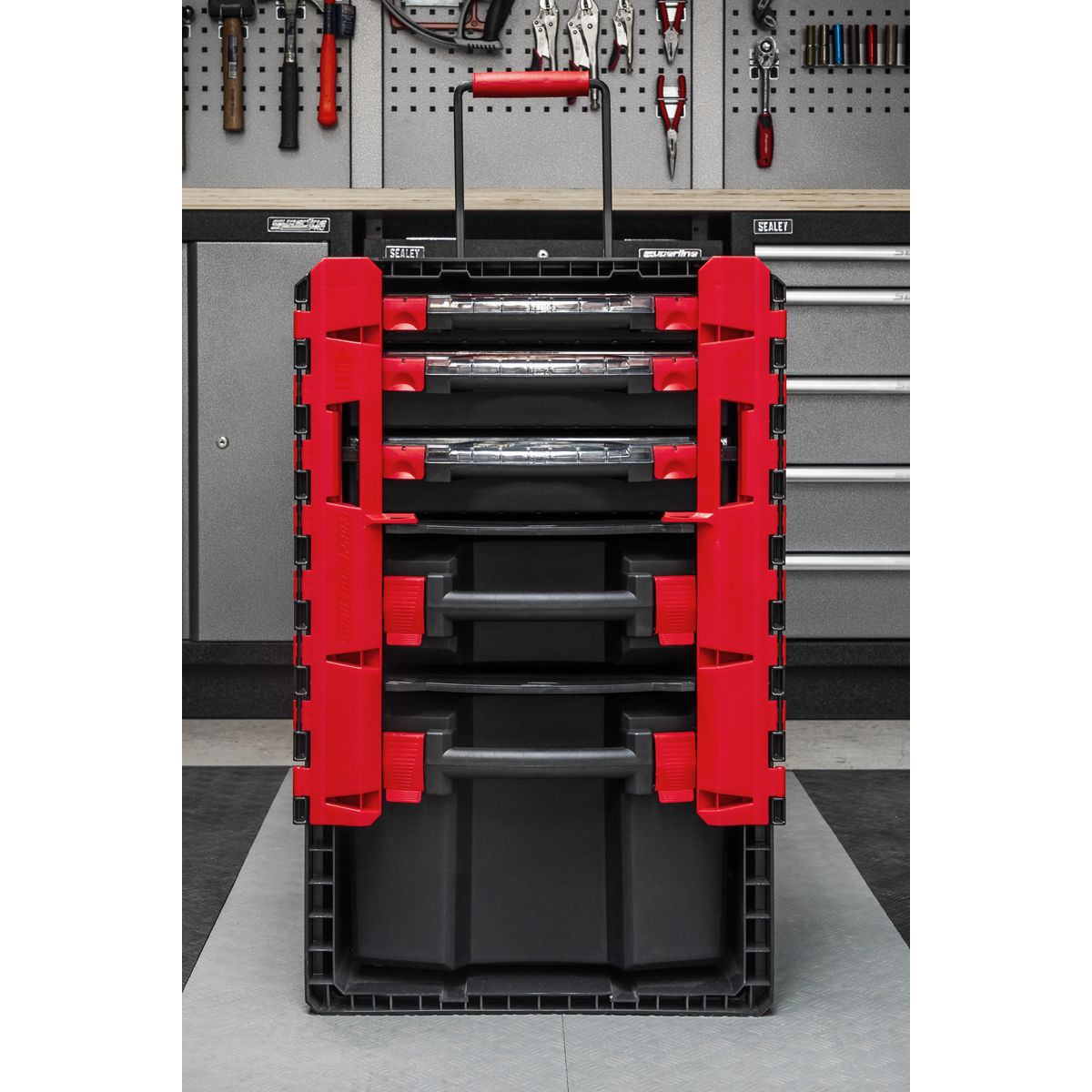 Sealey Professional Mobile Toolbox with 5 Removable Storage Cases - Image 9
