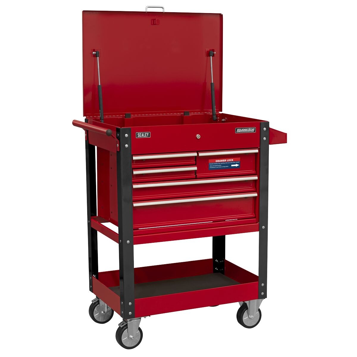 Sealey Superline PRO Heavy-Duty Mobile Tool & Parts Trolley with 5 Drawers & Lockable Top - Image 3