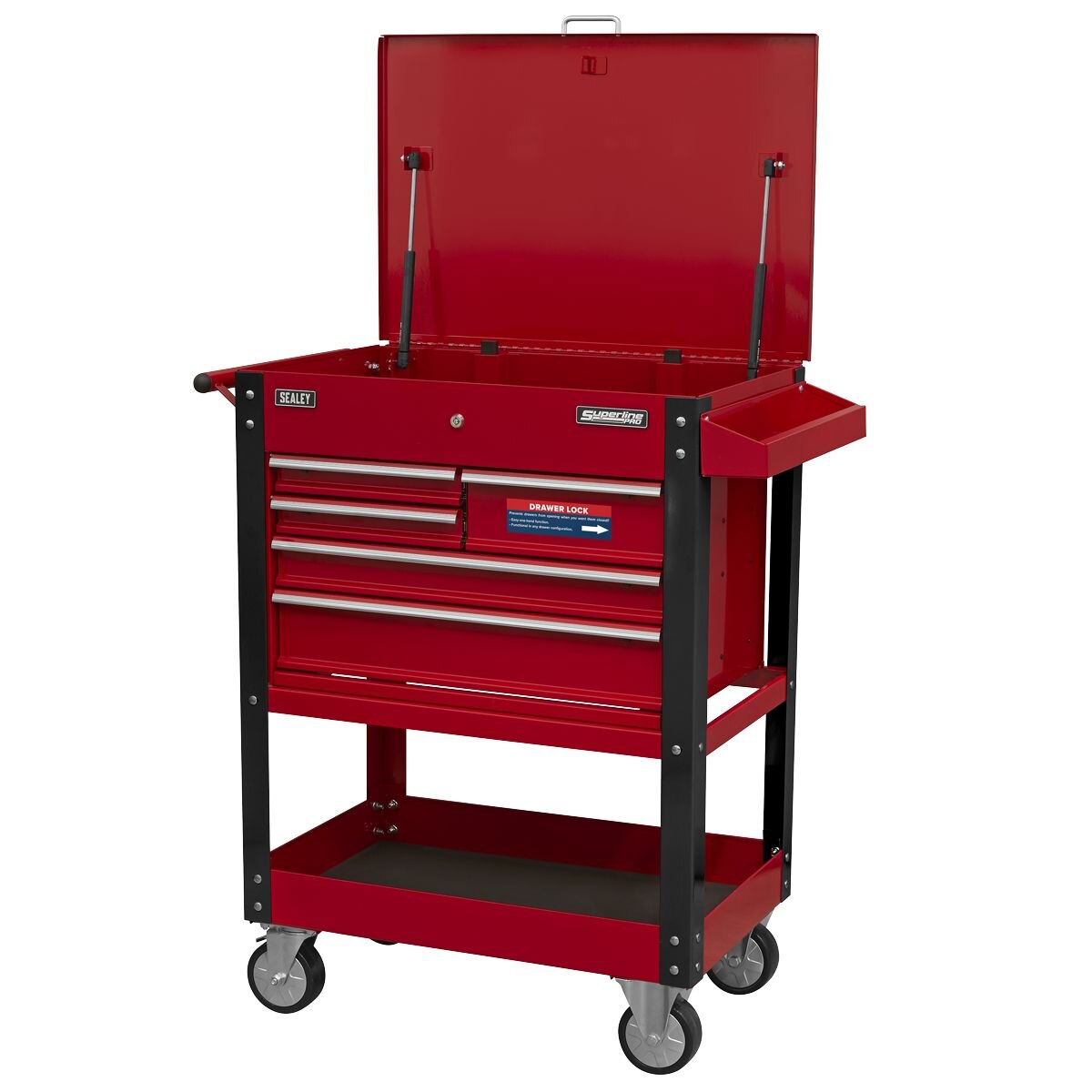 Sealey Superline PRO Heavy-Duty Mobile Tool & Parts Trolley with 5 Drawers & Lockable Top - Image 4