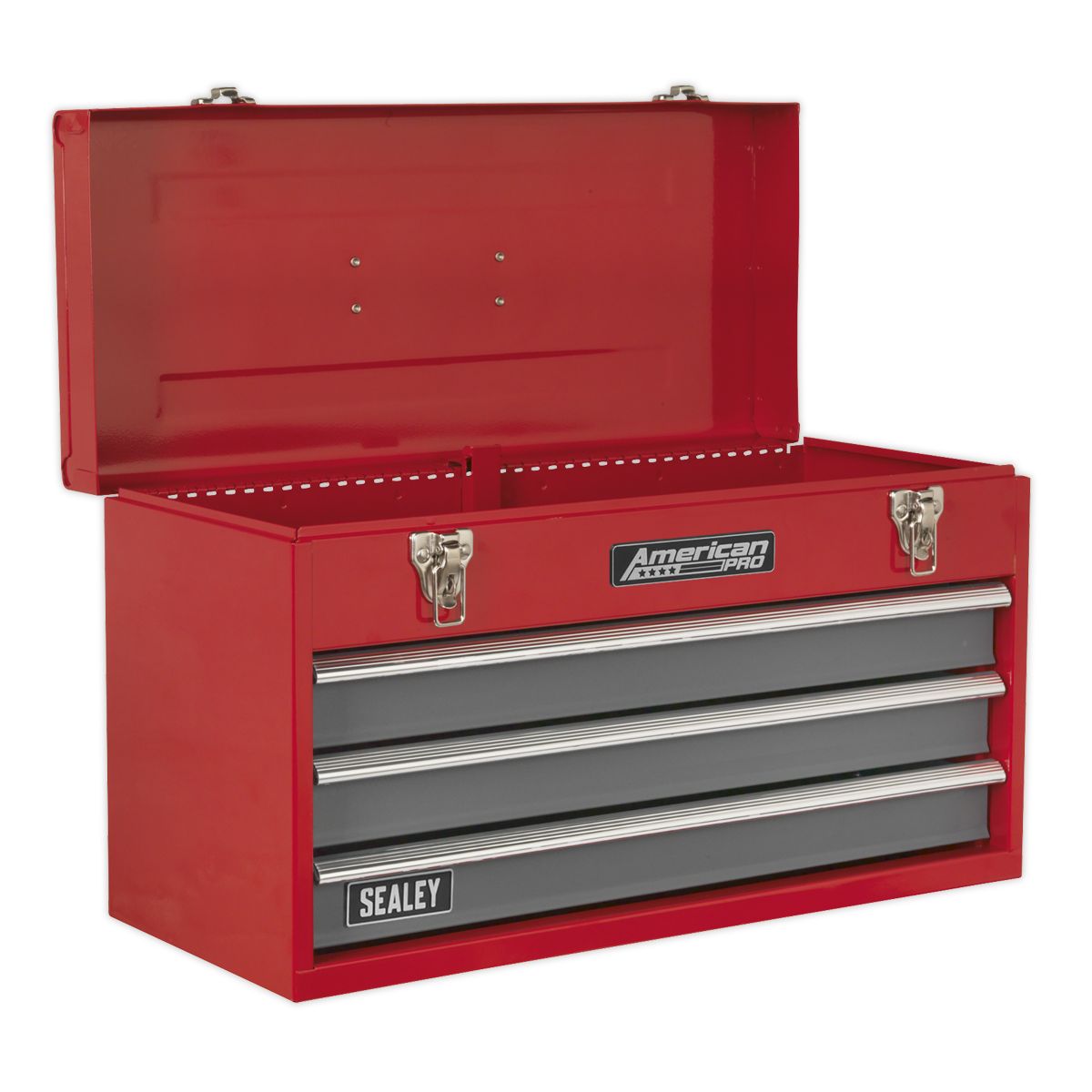 Sealey American PRO Tool Chest 3 Drawer with 93pc Tool Kit - Red/Grey - Image 2
