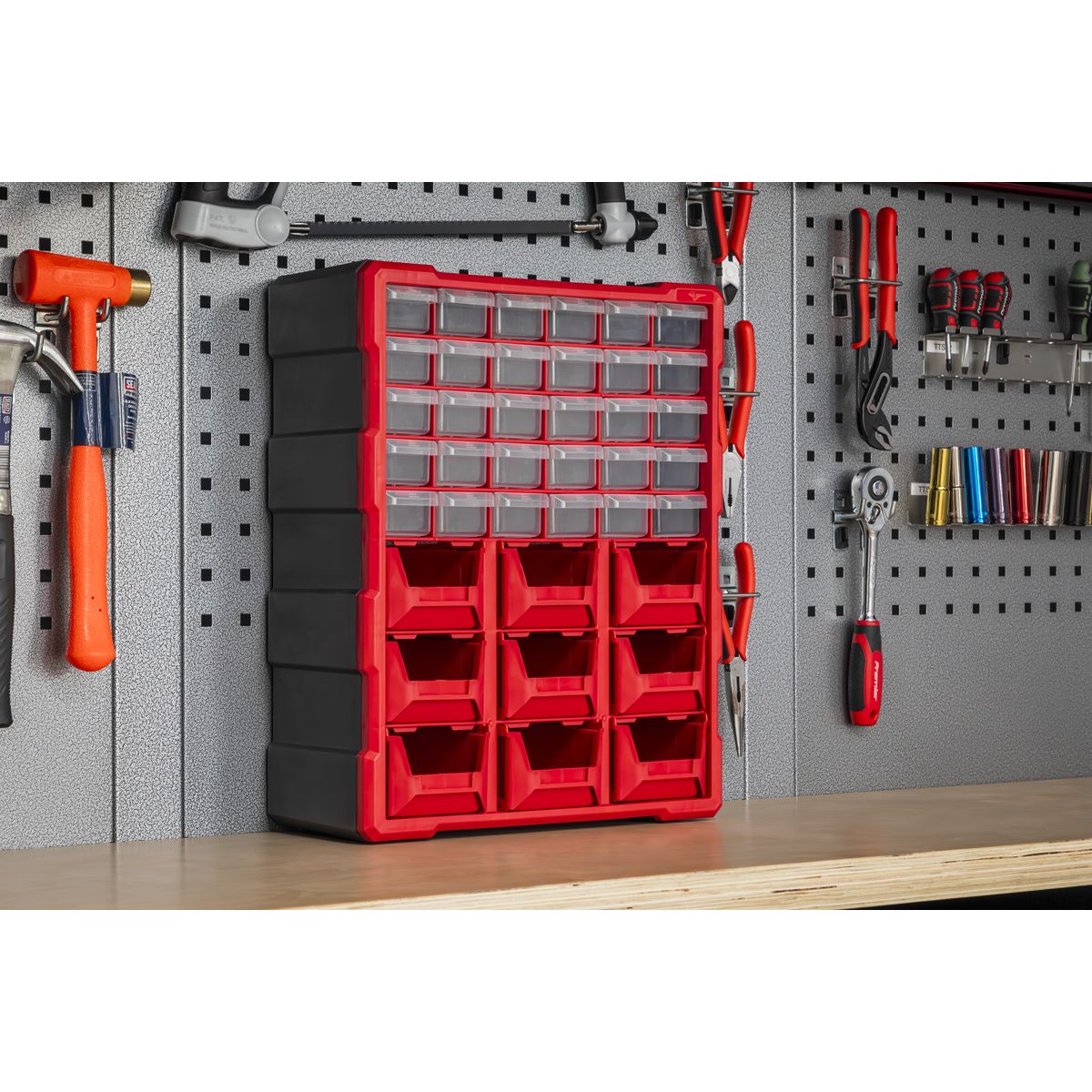 Sealey Cabinet Box 39 Drawer - Red/Black - Image 4