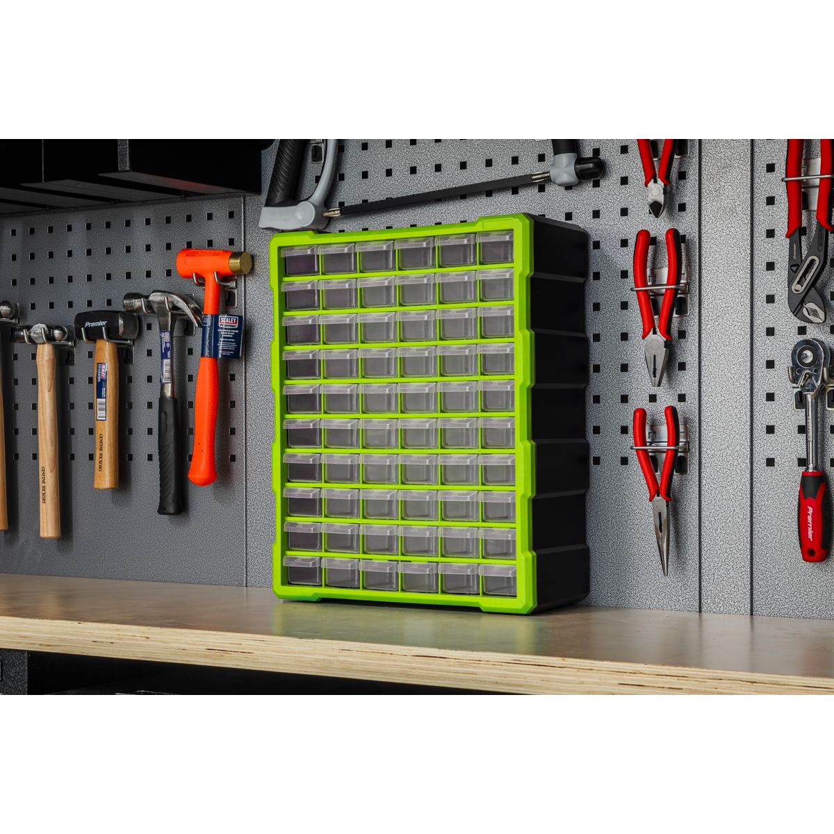 Sealey Cabinet Box 60 Drawer - Green/Black - Image 6