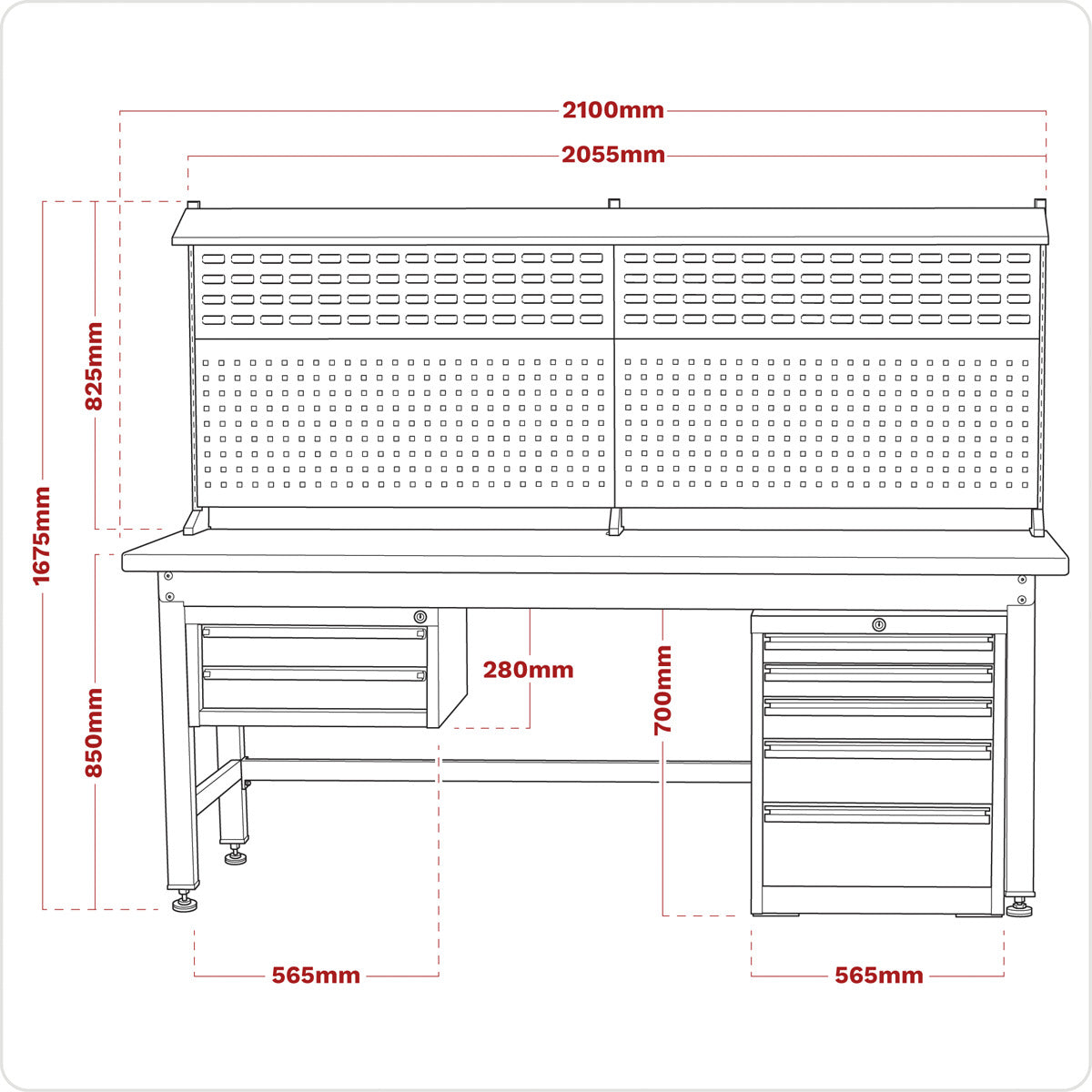 Premier Industrial Complete Workstation & Cabinet Combo 2.1m API2100COMB02