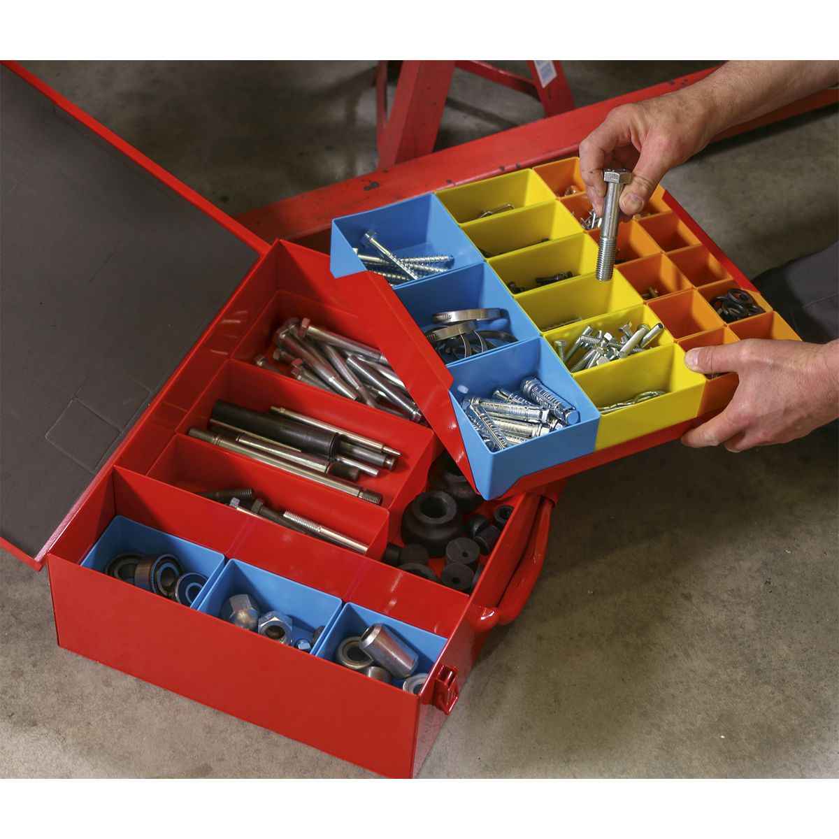 Sealey Metal Case 2-Layer with 27 Storage Bins - Image 4
