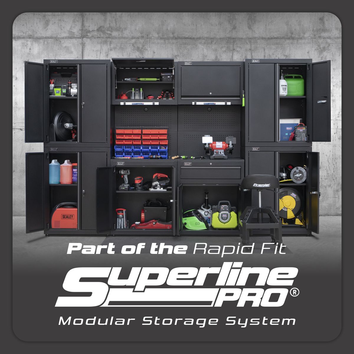 Sealey Superline PRO Rapid-Fit Modular Garage Storage System 3.1m - Image 2