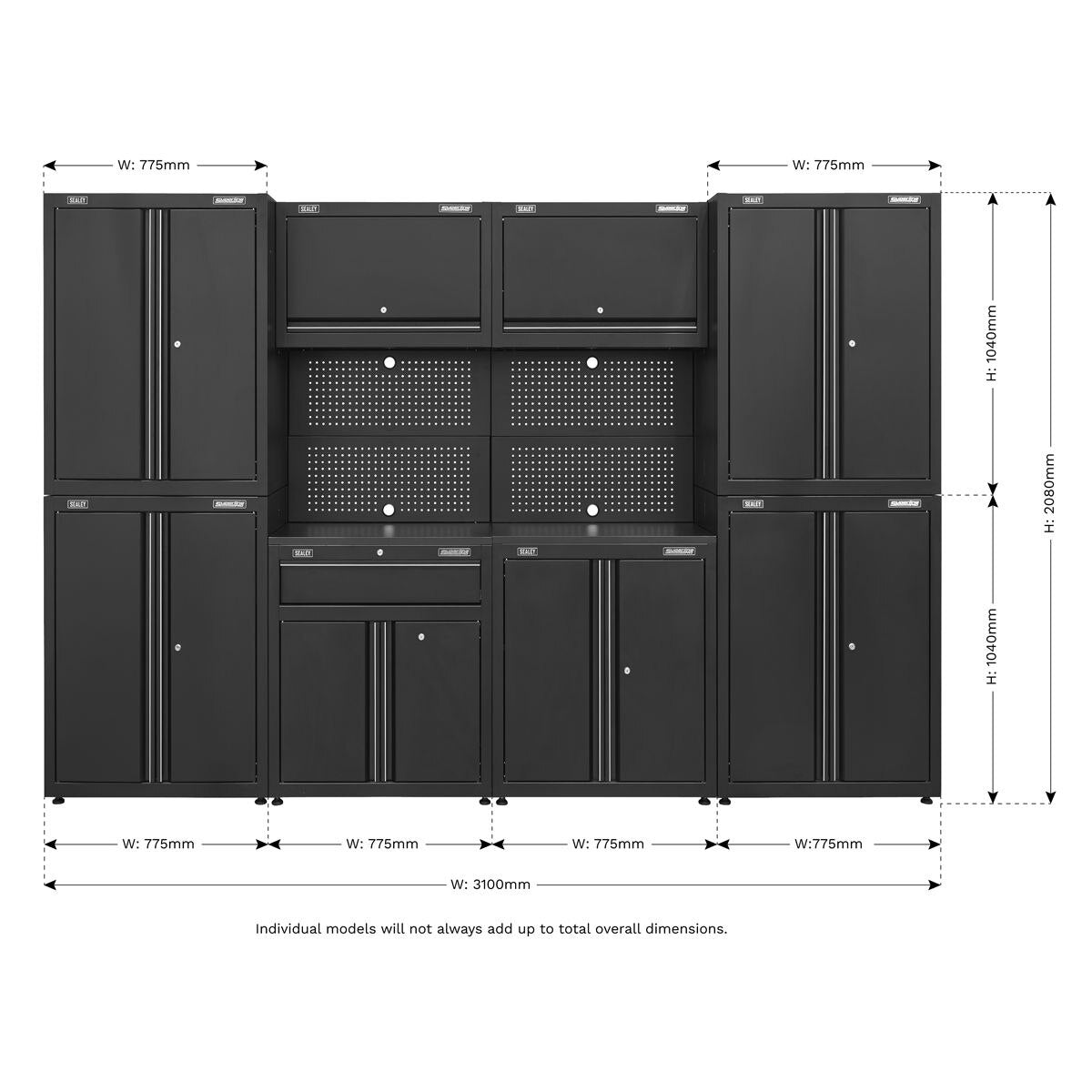 Sealey Superline PRO Rapid-Fit Modular Garage Storage System 3.1m - Image 5