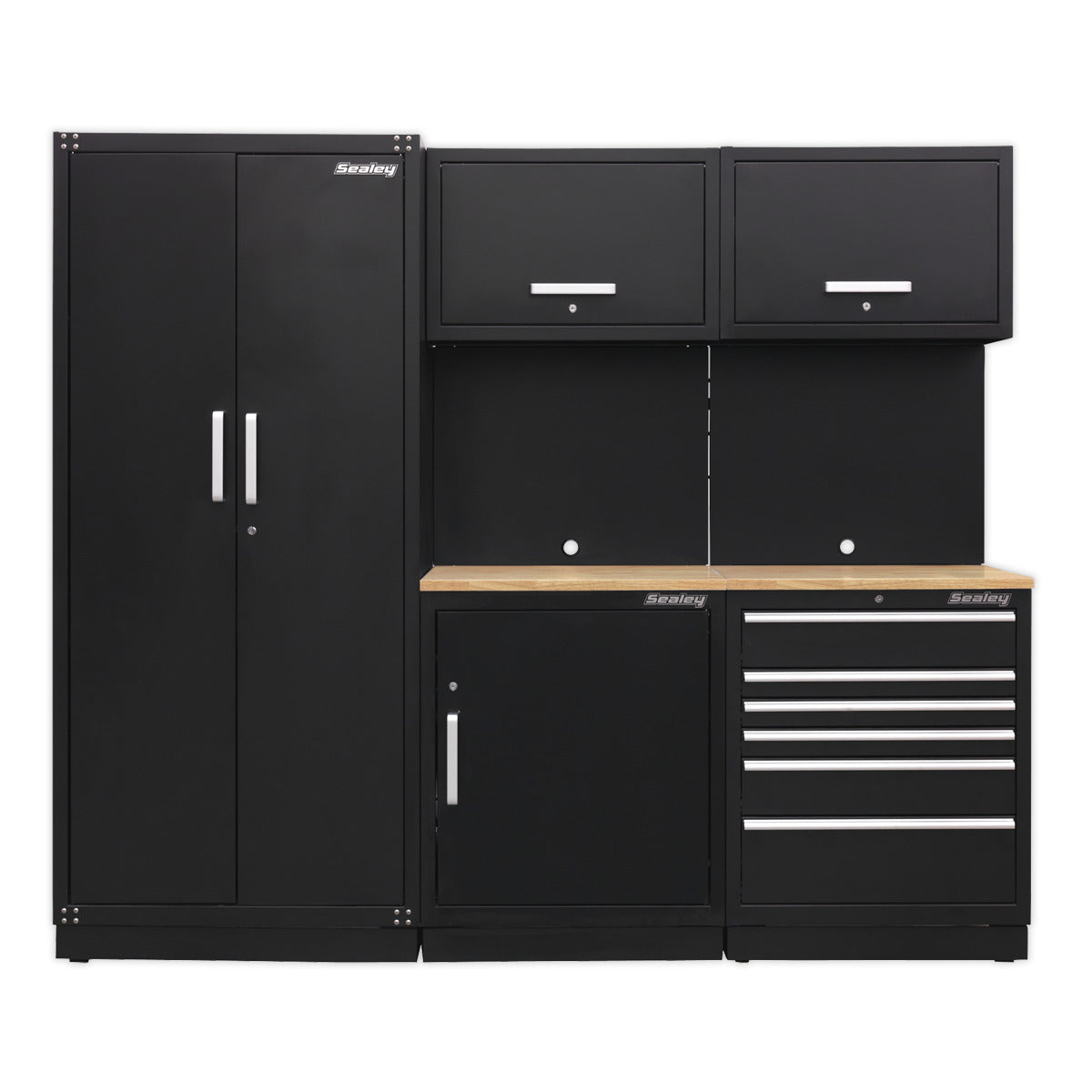 Premier Storage System with Hardwood Worktop 2.48m APMSCOMBO1W
