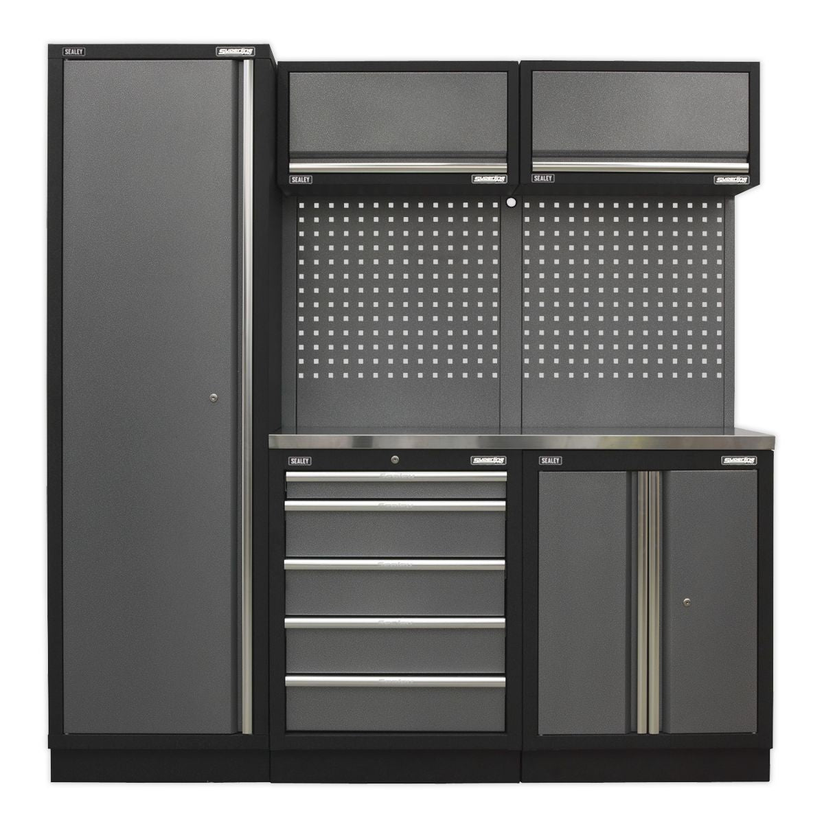 Sealey Superline PRO Storage System with Stainless Worktop 2.0m - APMSSTACK02SS