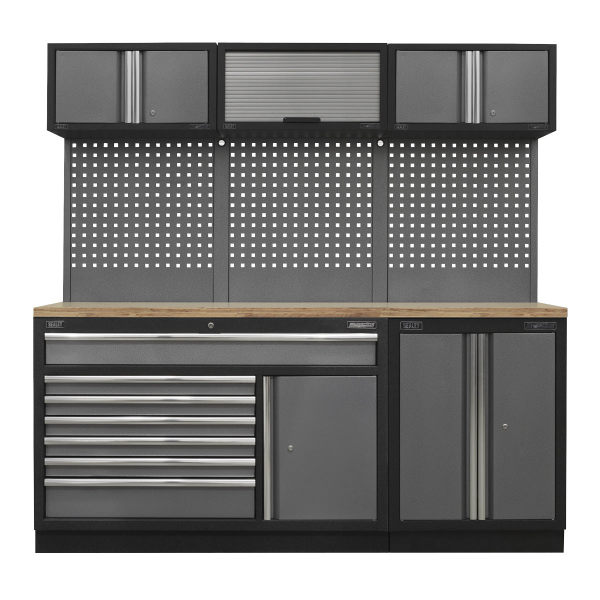 Superline PRO Storage System with Pressed Wood Worktop 2.04m APMSSTACK11W