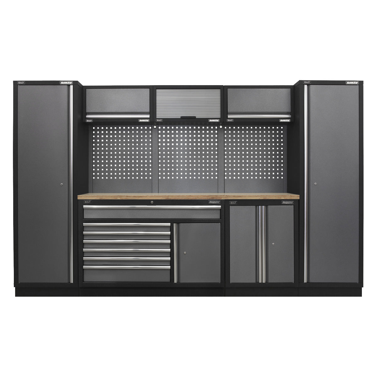 Superline PRO Storage System with Pressed Wood Worktop 3.24m APMSSTACK13W