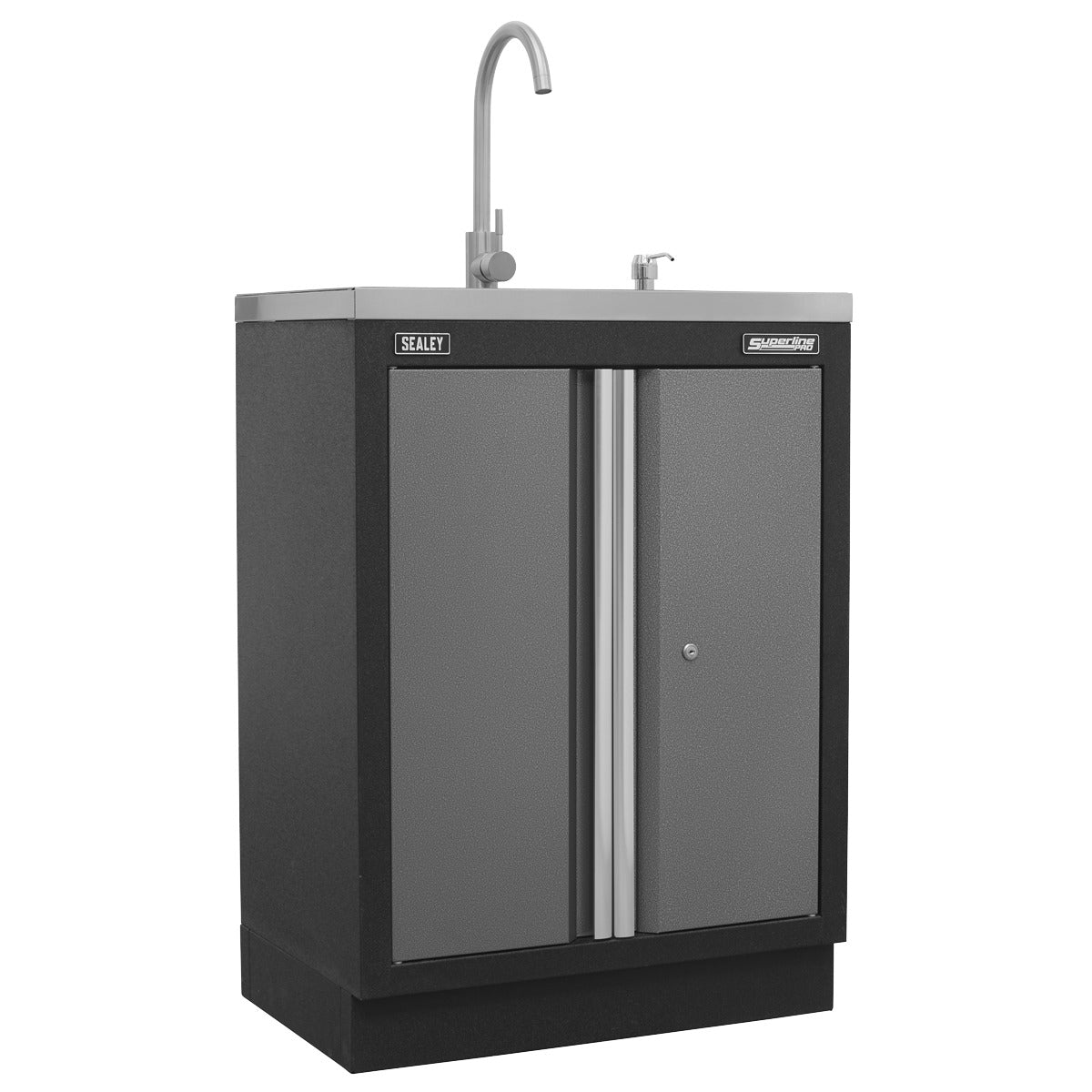 Superline PRO Storage System with Pressed Wood Worktop 4.92m APMSSTACK17W