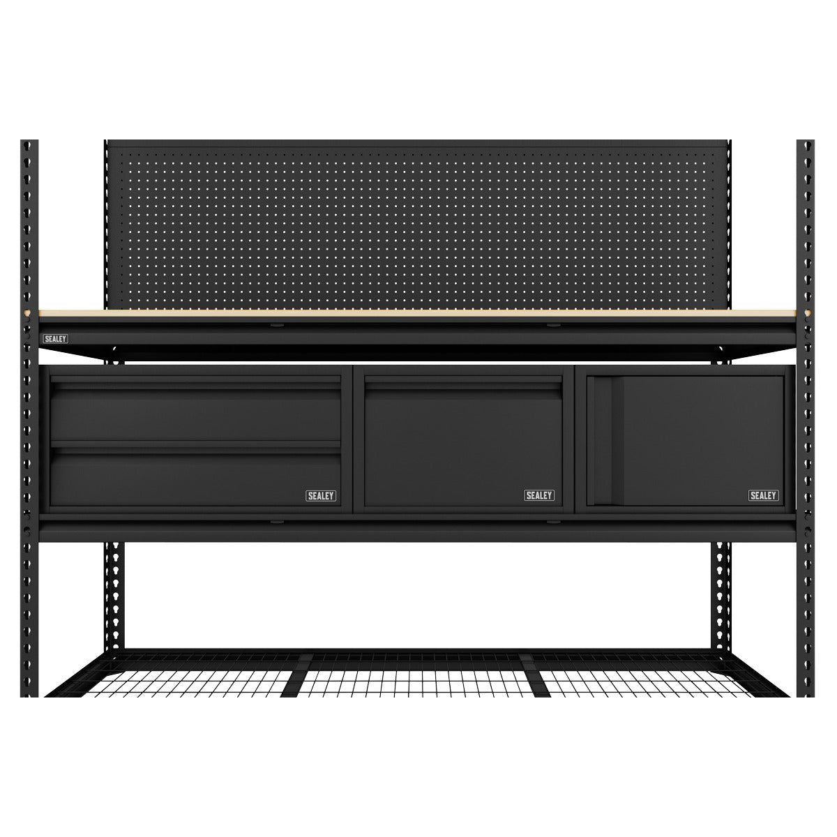 Sealey Heavy-Duty Modular Workbench & Racking Kit with 3 Storage Units APMWBCOMBO1