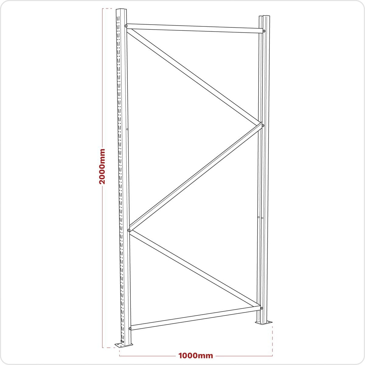 Sealey Frame One End 2000 x 1000mm - Image 2