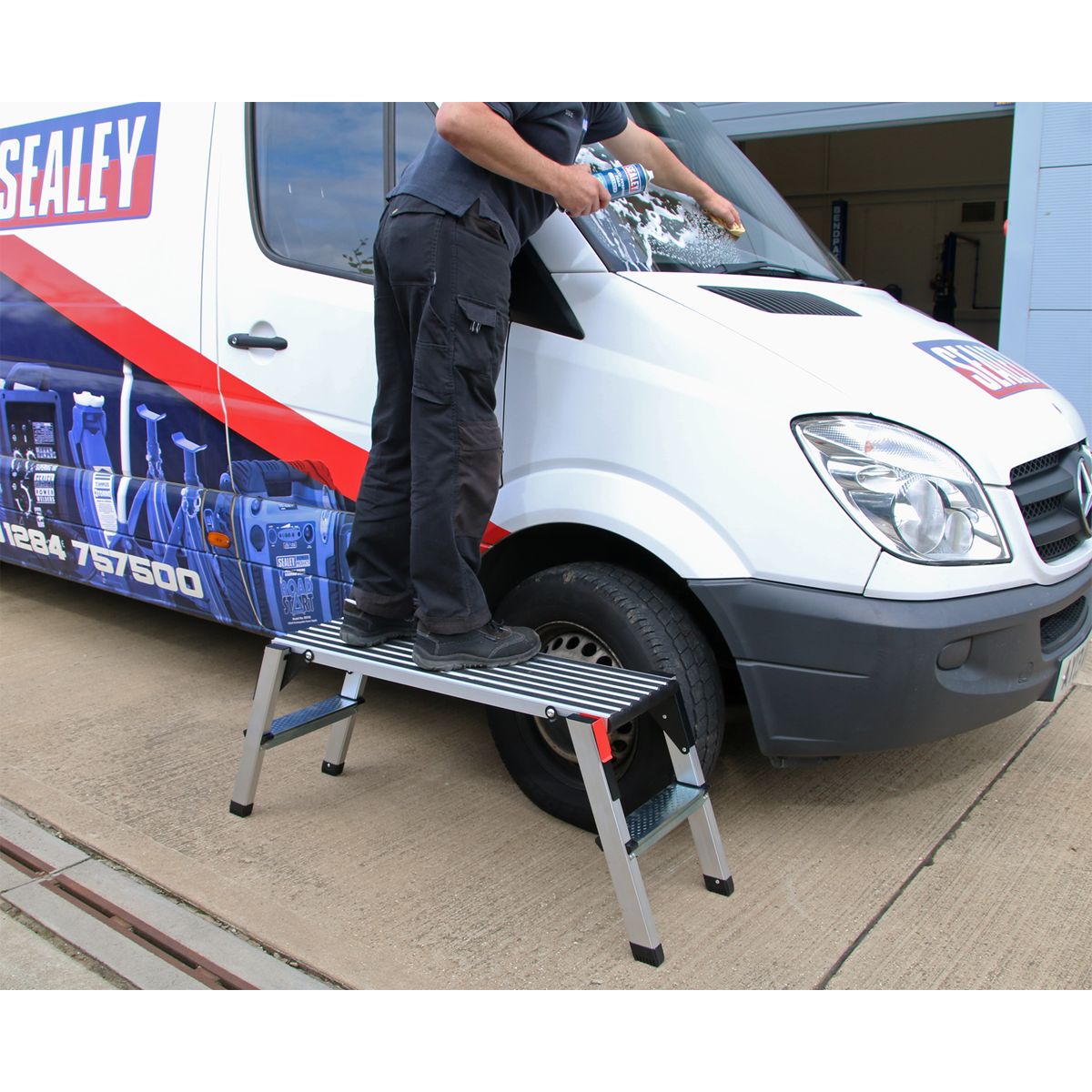 Sealey Folding Platform 2-Tread Aluminium - EN 131-4 - Image 7