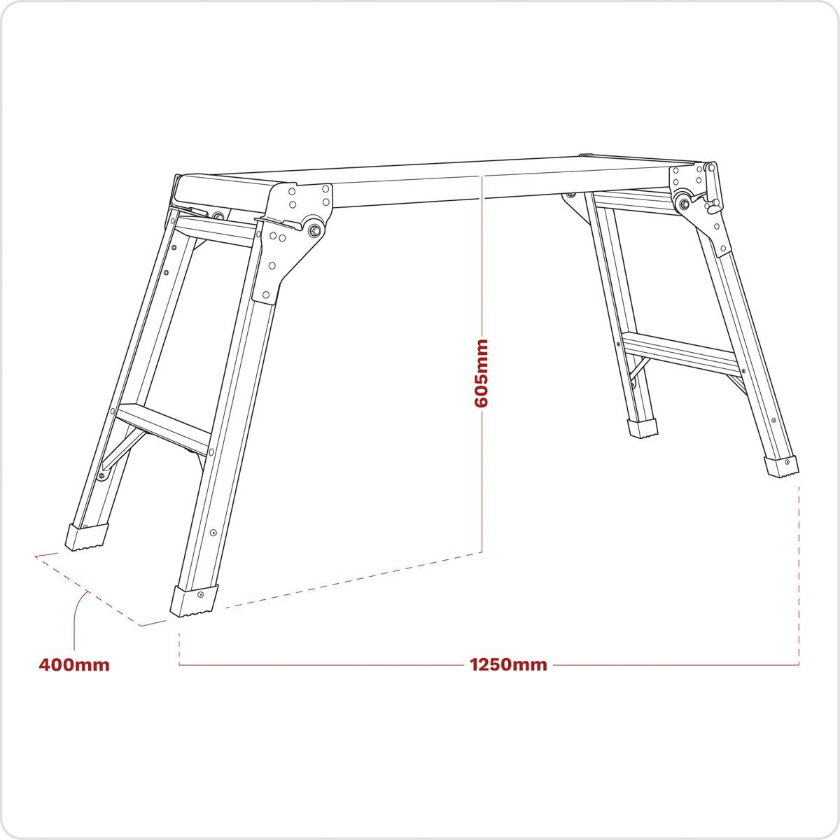 Sealey Folding Platform 2-Tread Aluminium - EN 131 - Image 4
