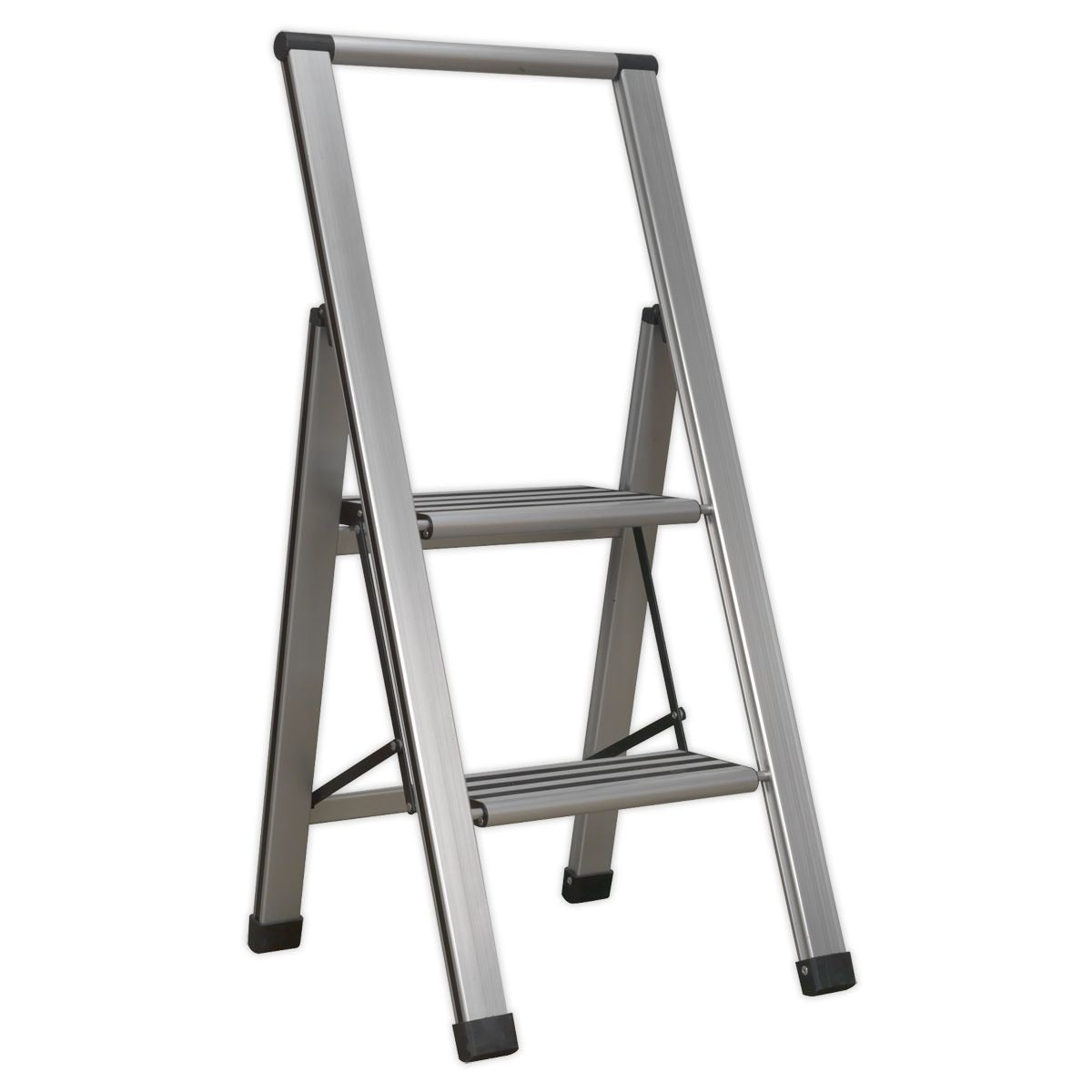 Sealey Professional Folding Step Ladder 2-Step Aluminium 150kg Capacity - Image 1