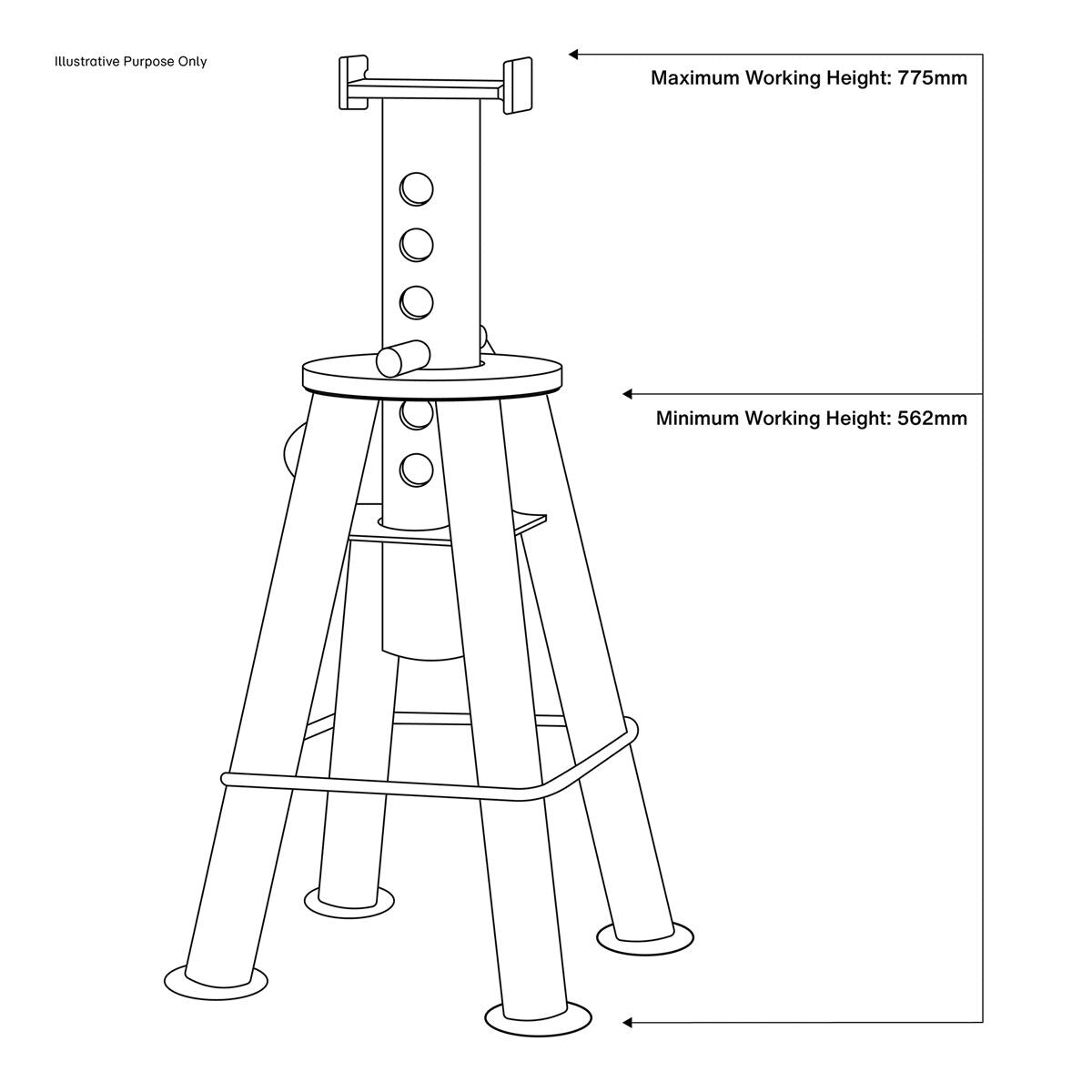 Sealey Premier Axle Stands (Pair) 10 Tonne Capacity per Stand - Image 2