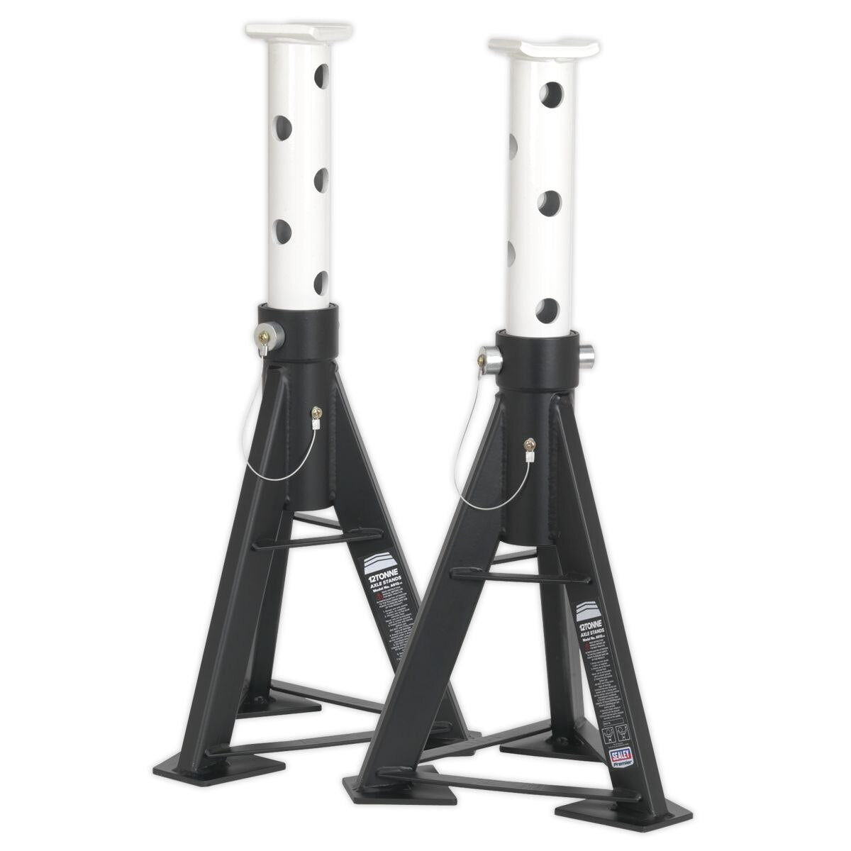 Sealey Premier Axle Stands (Pair) 12 Tonne Capacity per Stand High Level - Image 2