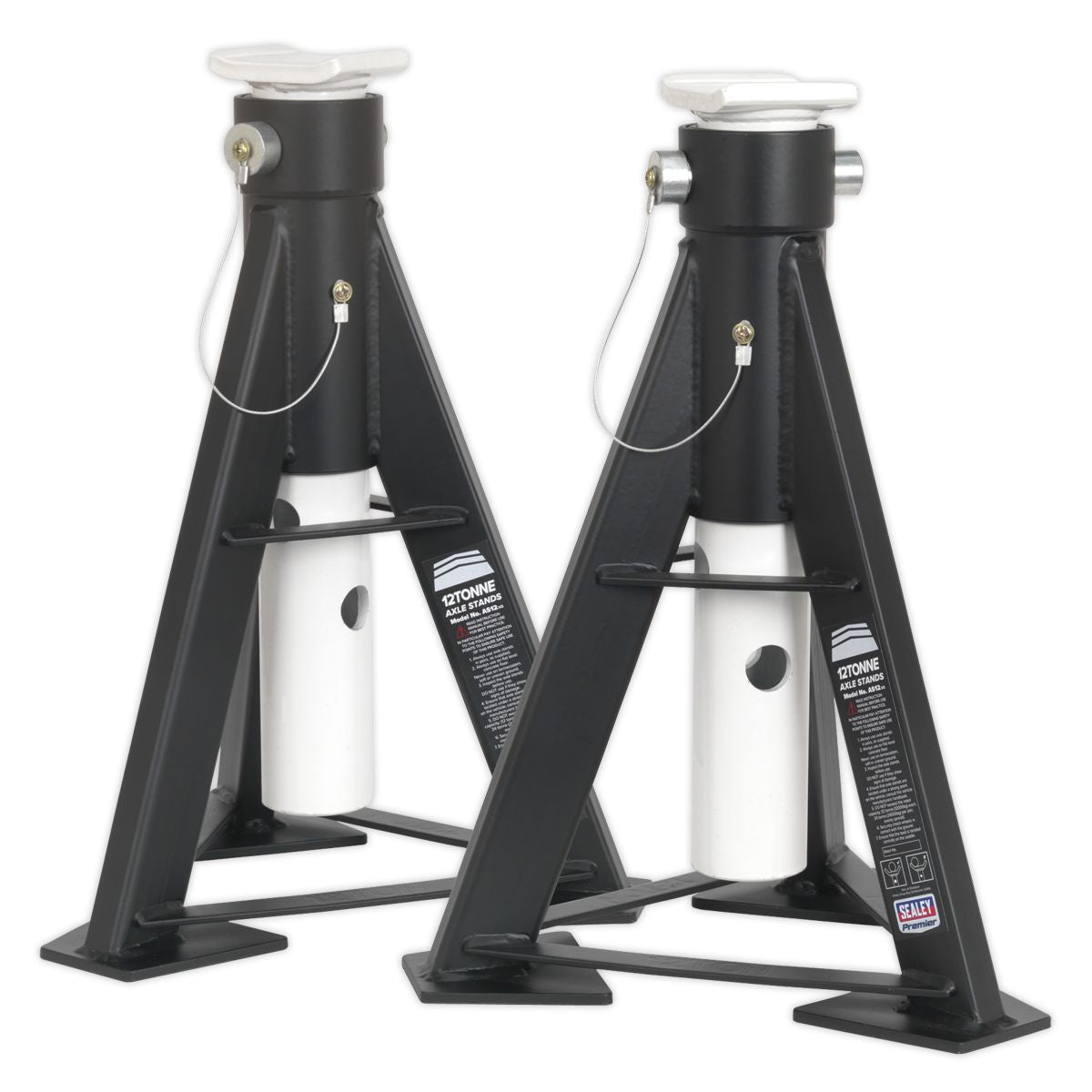 Sealey Premier Axle Stands (Pair) 12 Tonne Capacity per Stand High Level - Image 3