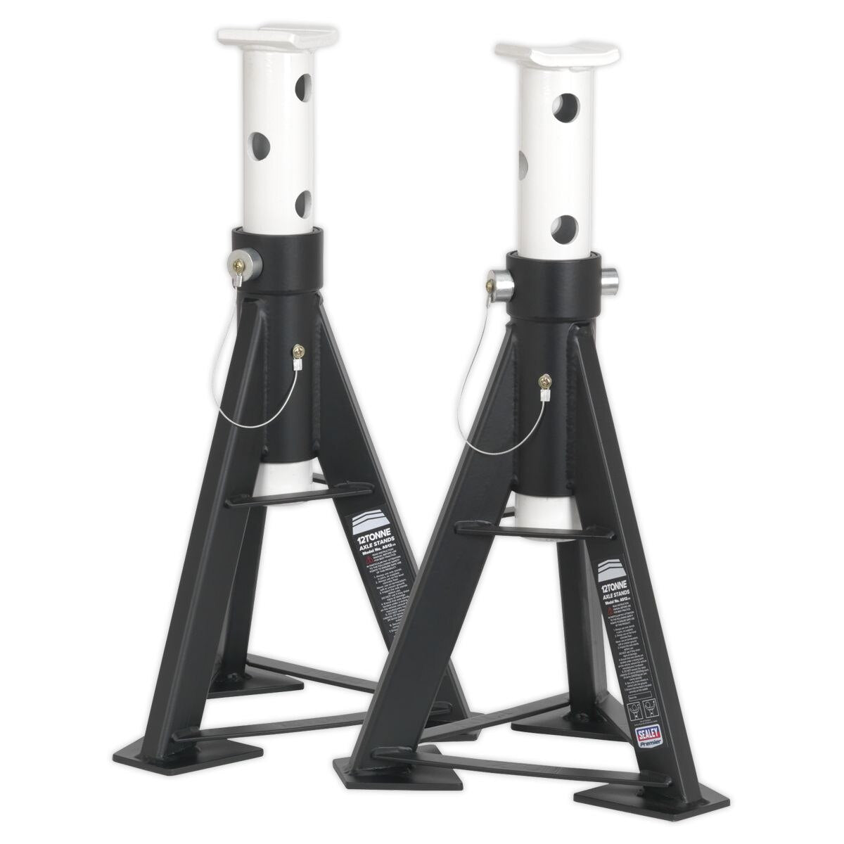 Sealey Premier Axle Stands (Pair) 12 Tonne Capacity per Stand High Level - Image 4