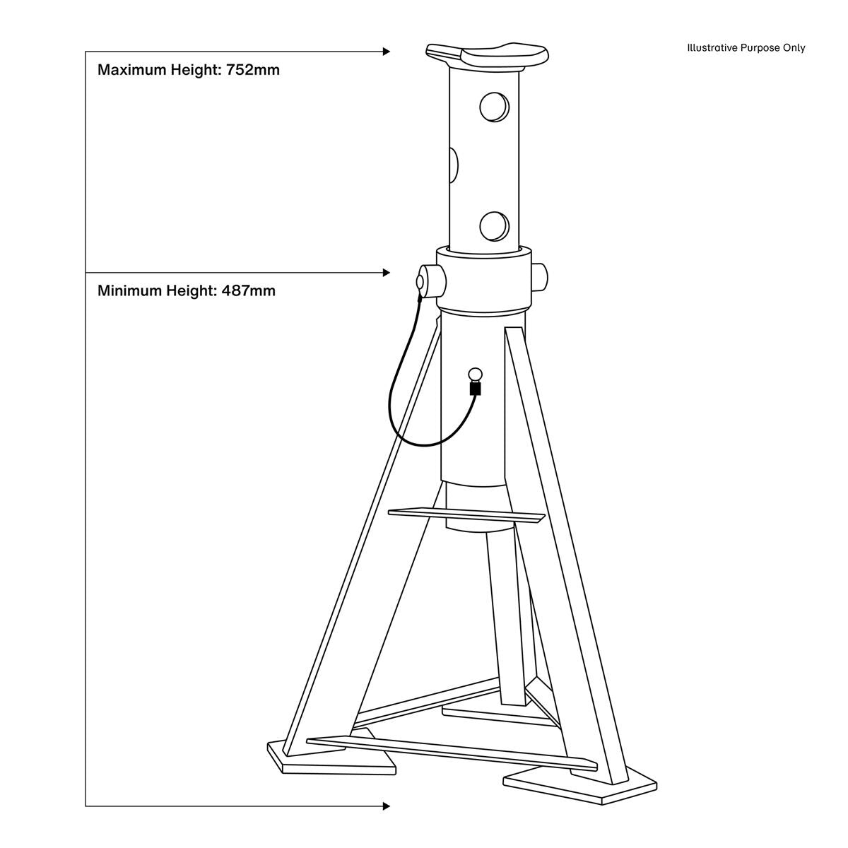 Sealey Premier Axle Stands (Pair) 12 Tonne Capacity per Stand High Level - Image 5