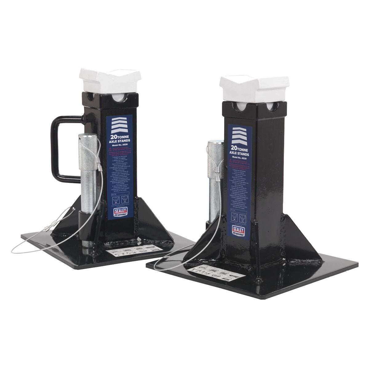 Sealey Premier Axle Stands (Pair) 20 Tonne Capacity per Stand - Image 4