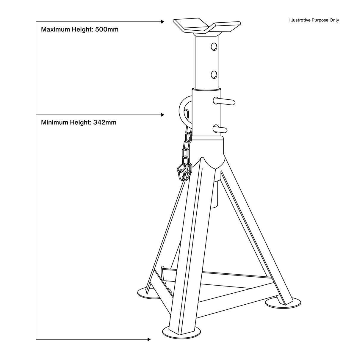 Sealey Premier Axle Stands (Pair) 2.5 Tonne Capacity per Stand - Image 4