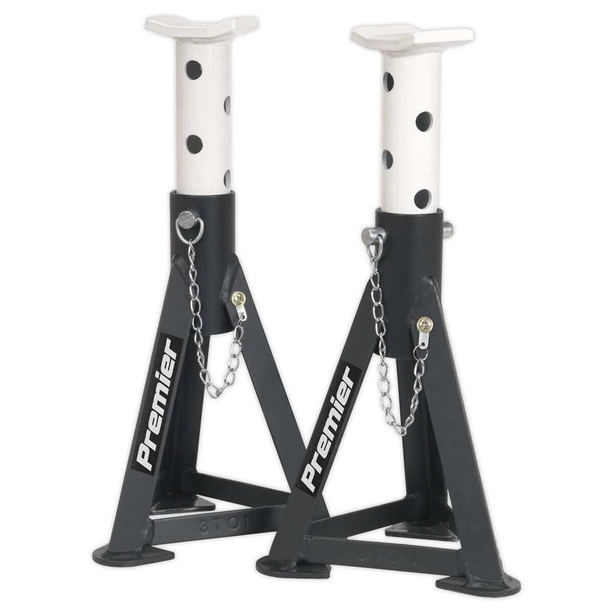 Sealey Premier Axle Stands (Pair) 3 Tonne Capacity per Stand - White - Image 4