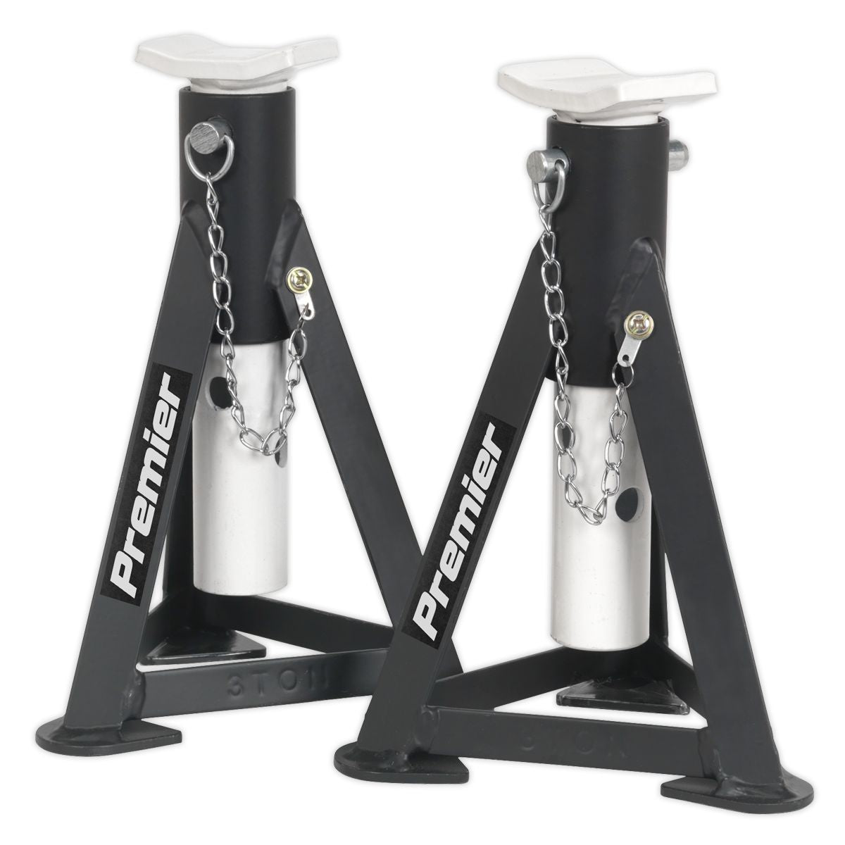 Sealey Premier Axle Stands (Pair) 3 Tonne Capacity per Stand - White - Image 5