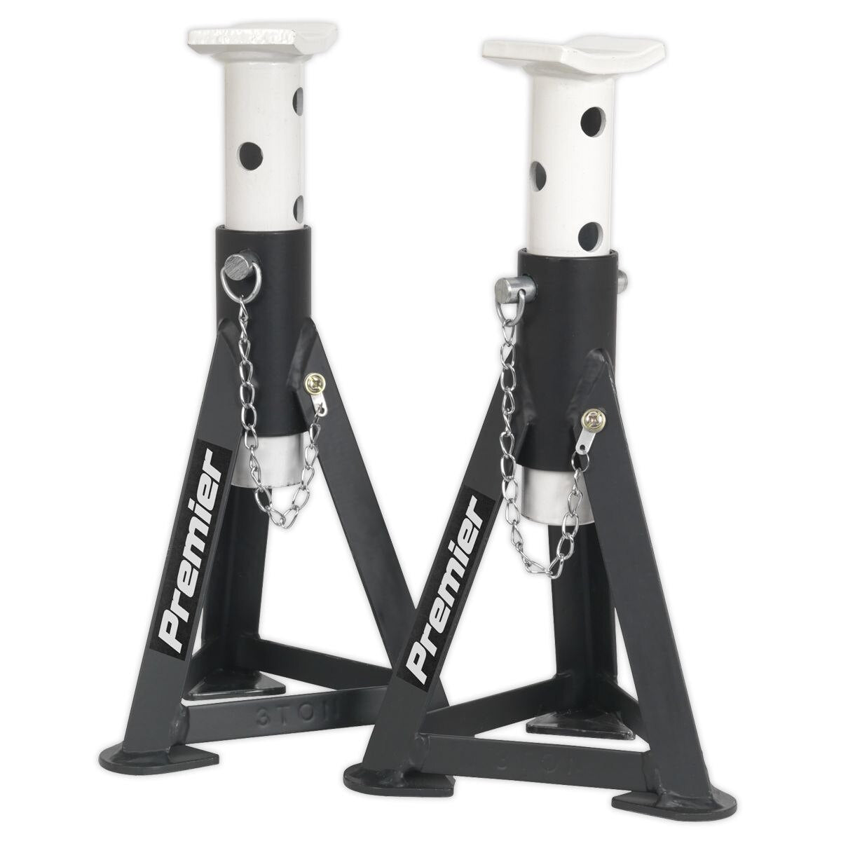 Sealey Premier Axle Stands (Pair) 3 Tonne Capacity per Stand - White - Image 6