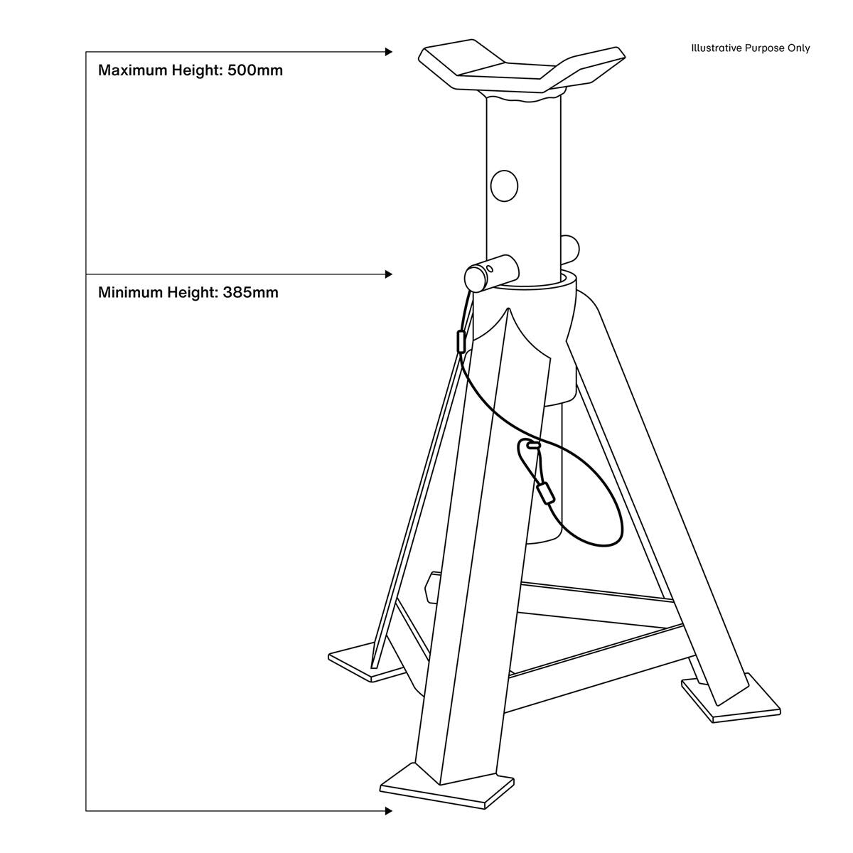 Sealey Axle Stands (Pair) 5 Tonne Capacity per Stand - Image 4