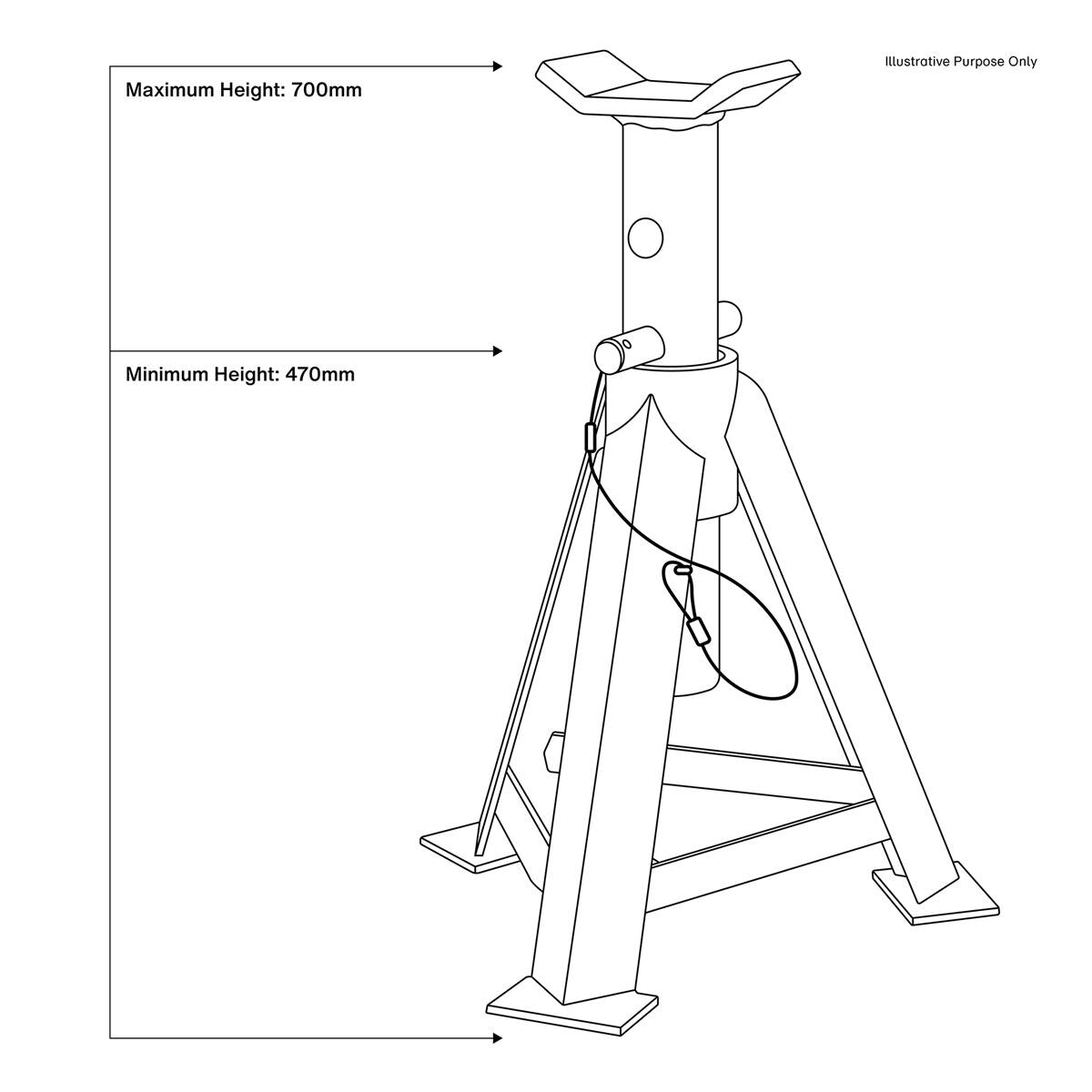 Sealey Axle Stands (Pair) 5 Tonne Capacity per Stand - Image 4