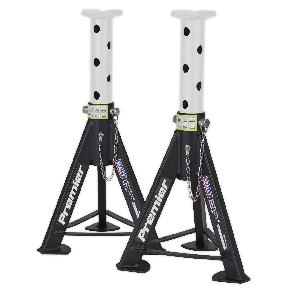 Sealey Premier Axle Stands (Pair) 6 Tonne Capacity per Stand - White - Image 5