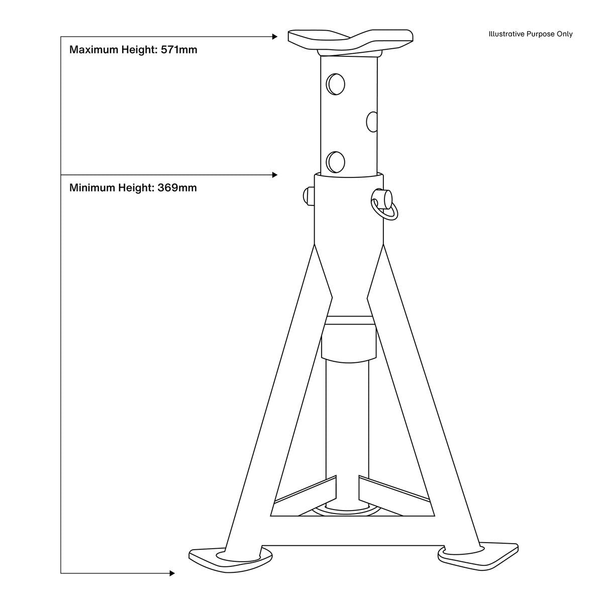 Sealey Premier Axle Stands (Pair) 6 Tonne Capacity per Stand - Red - Image 5
