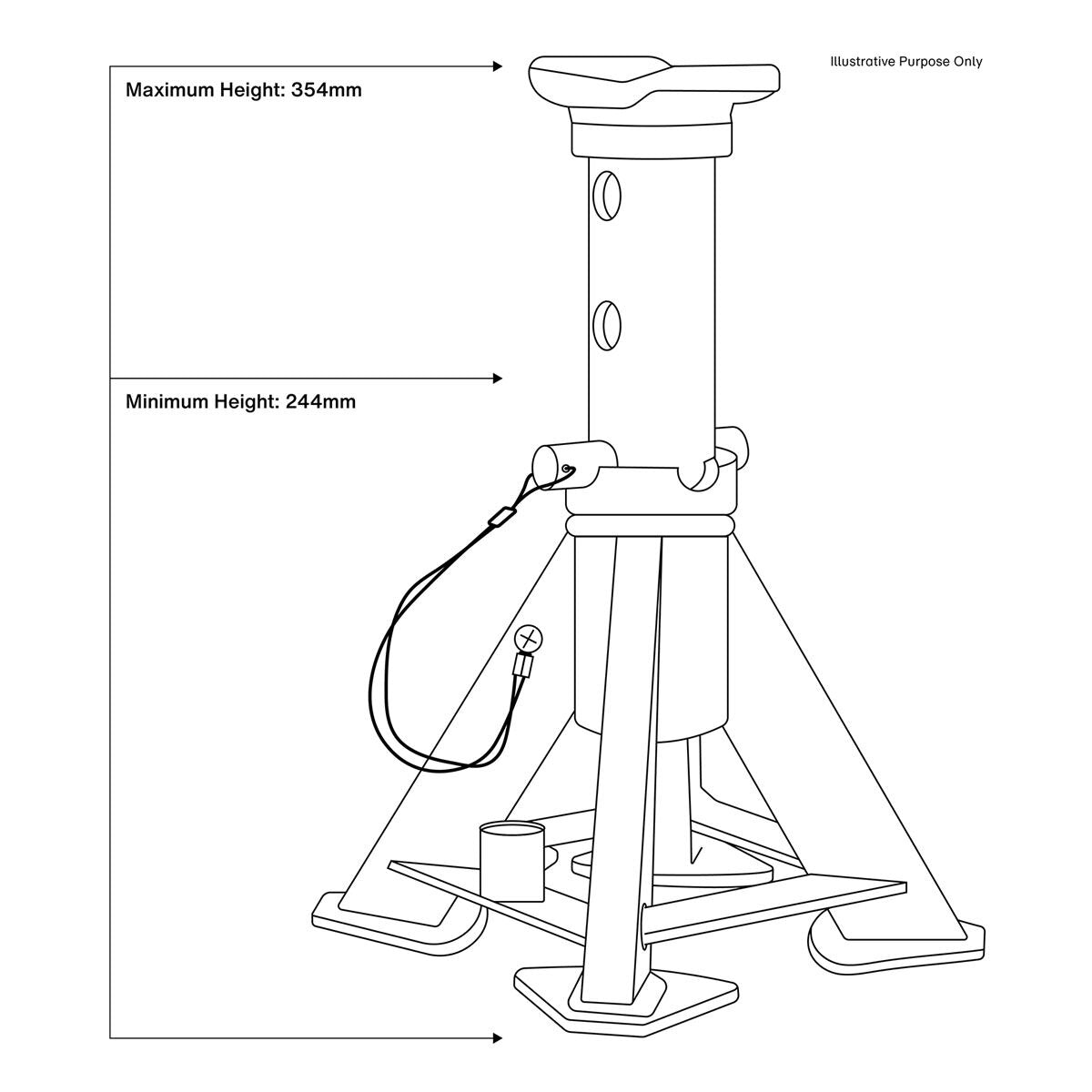 Sealey Premier Short Axle Stands (Pair) 7 Tonne Capacity per Stand - Image 6