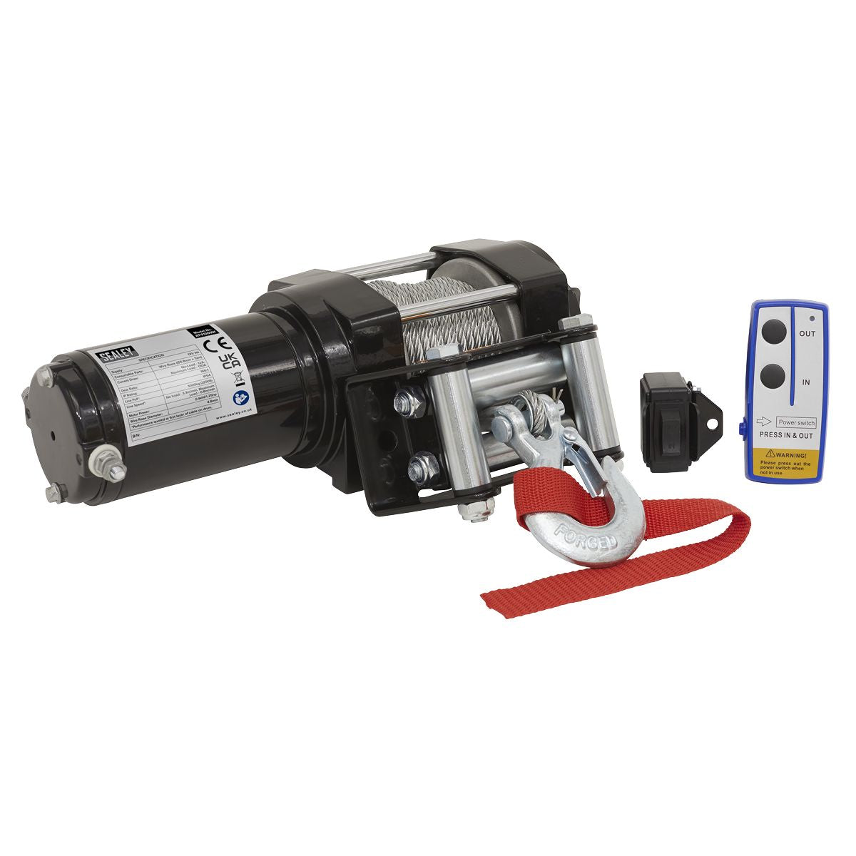 Sealey ATV Winch 1000kg Line Pull 12V - Image 1
