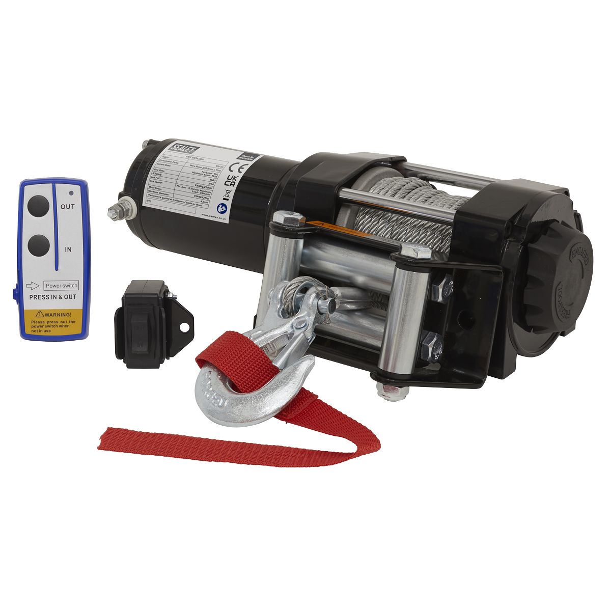 Sealey ATV Winch 1000kg Line Pull 12V - Image 2