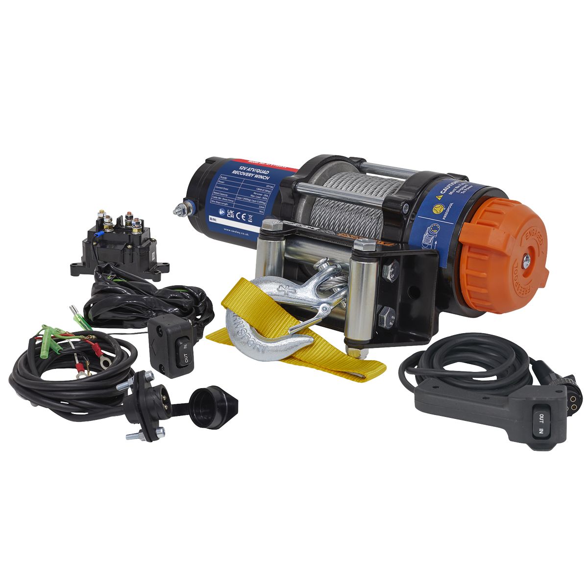 Sealey ATV/Quad Recovery Winch 1135kg (2500lb) Line Pull 12V - Image 6