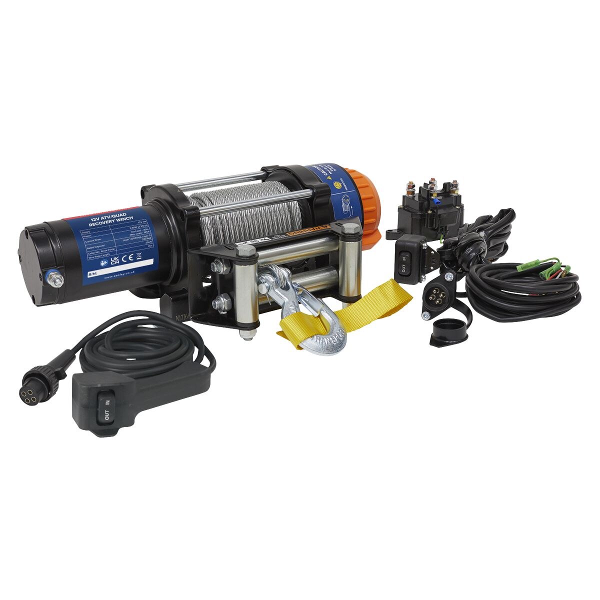 Sealey ATV/Quad Recovery Winch 2040kg (4500lb) Line Pull 12V - Image 4
