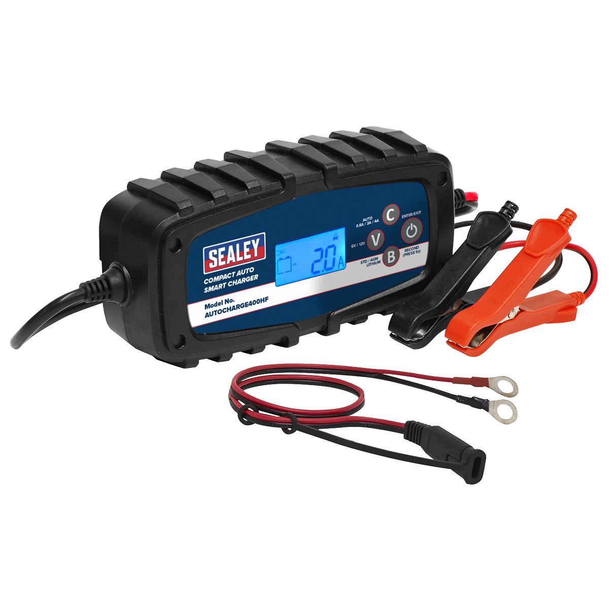 Sealey 6/12V Compact Auto Smart Charger & Maintainer 4A - Image 1