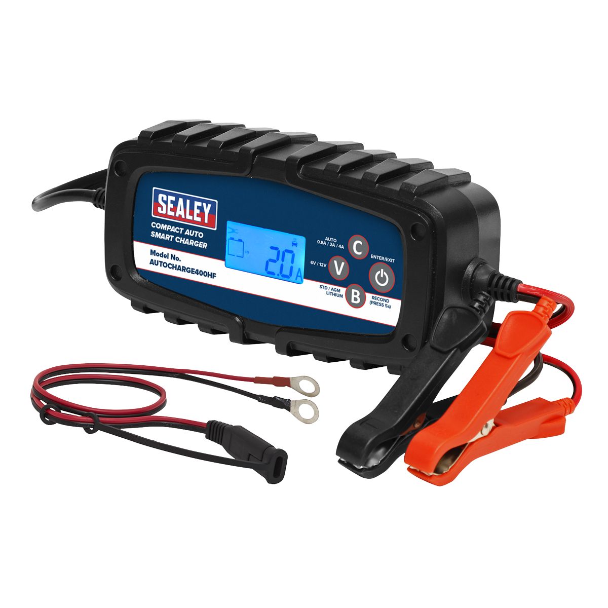 Sealey 6/12V Compact Auto Smart Charger & Maintainer 4A - Image 2