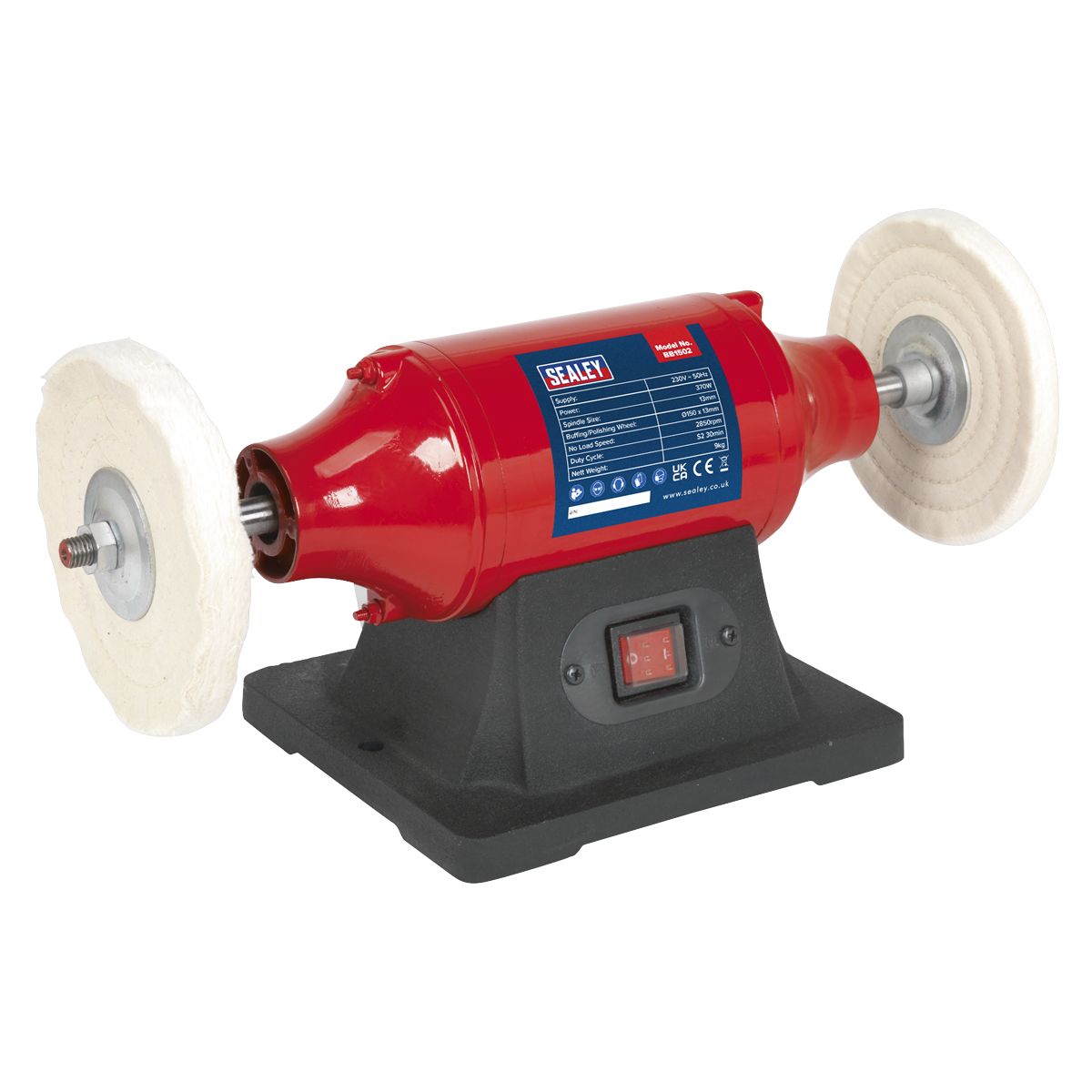 Sealey 150mm Bench Mounting Buffer/Polisher 370W/230V - Image 3