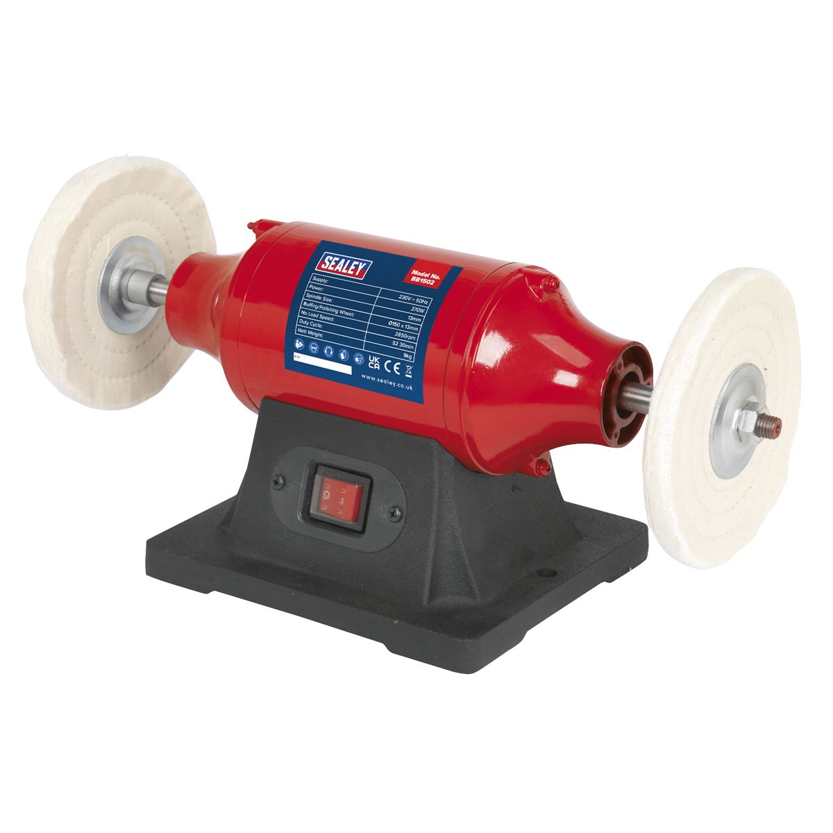 Sealey 150mm Bench Mounting Buffer/Polisher 370W/230V - Image 4