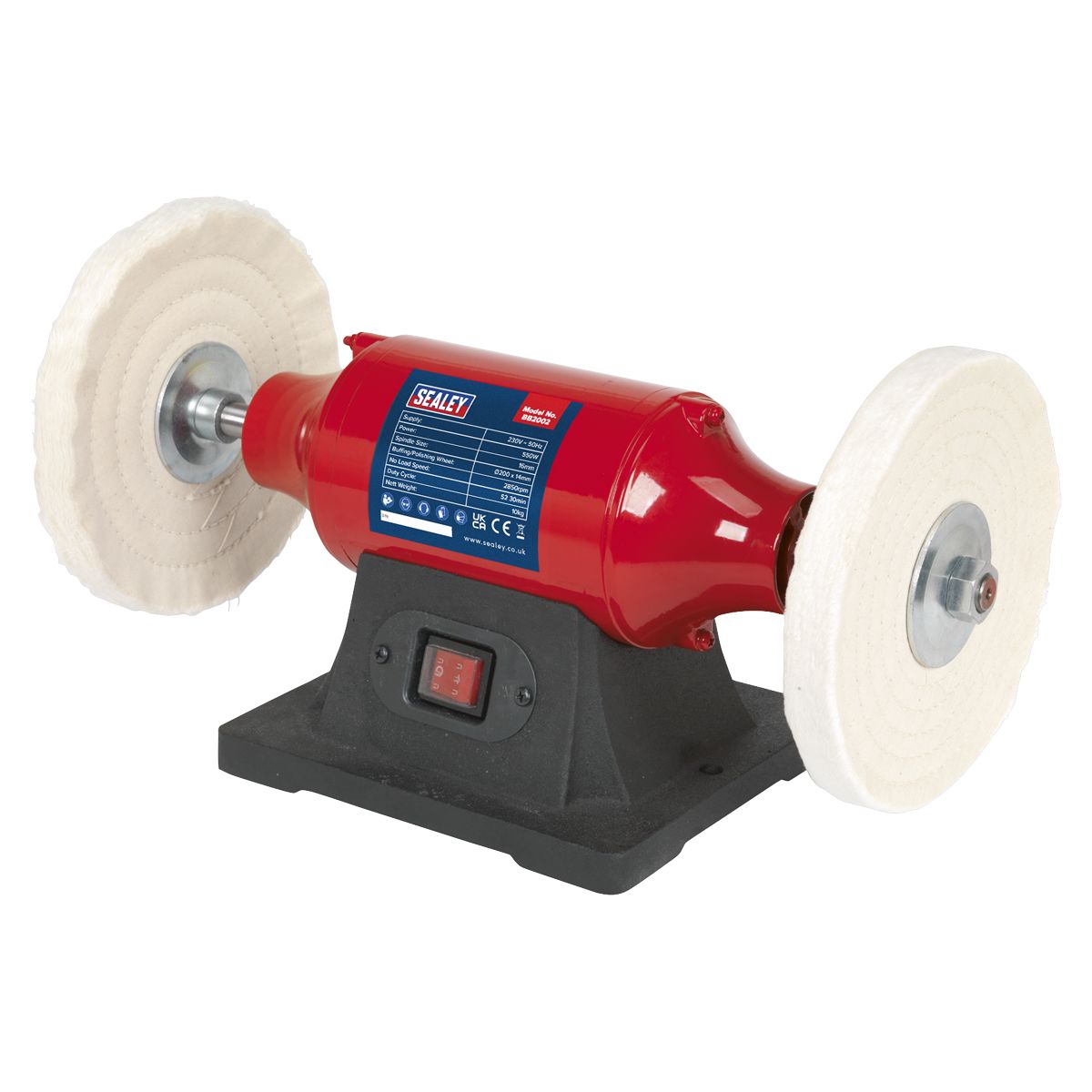 Sealey 200mm Bench Mounting Buffer Polisher 550W/230V - Image 4