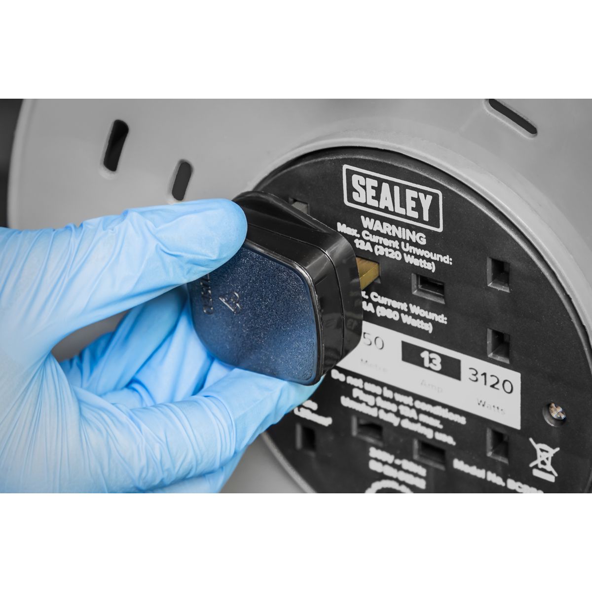 Sealey 50m Cable Reel with Thermal Trip 4 x 230V - Image 6