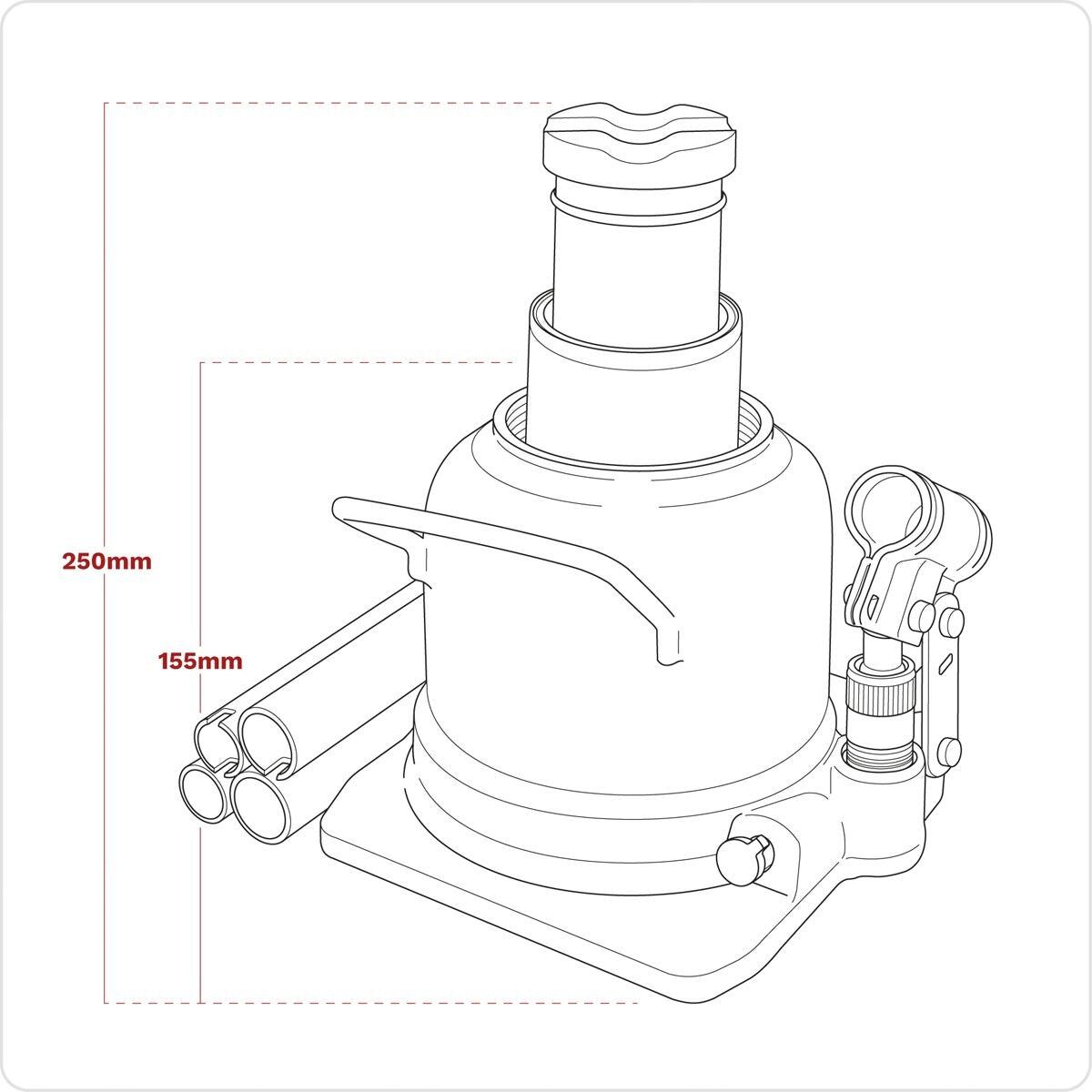 Sealey Low Profile Telescopic Bottle Jack 20 Tonne - Image 8
