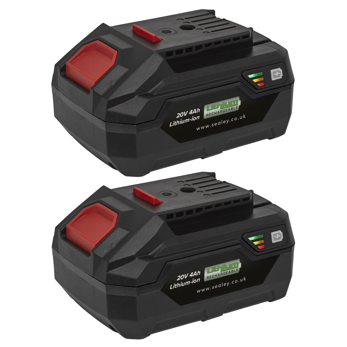 Sealey SV20 Series Power Tool Battery 20V 4Ah - Pack of 2 - Image 1